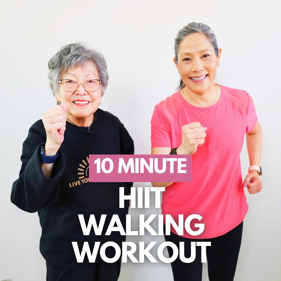 🚶&zwj;♀️Elevate your fitness game with our 10 Minute HIIT Walking Workout, specifically crafted for beginners and seniors over 50! ⁠
⁠
This high-intensity interval training (HIIT) routine mixes 1- minute low intensity walking with 30-second bursts o