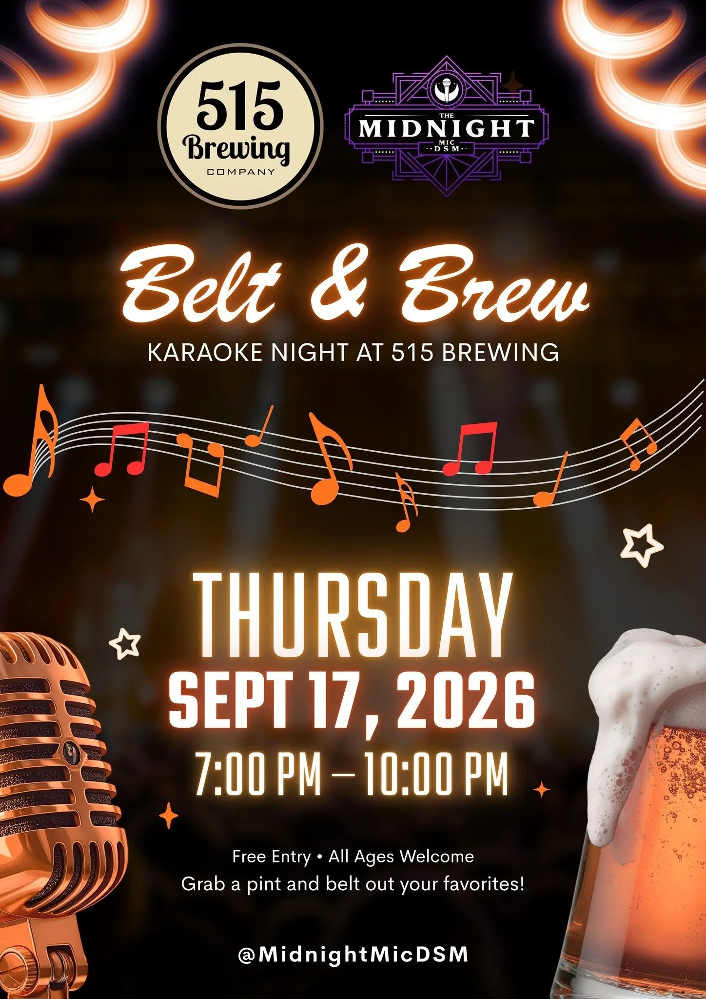 Belt & Brew Karaoke w/ the Midnight Mic
