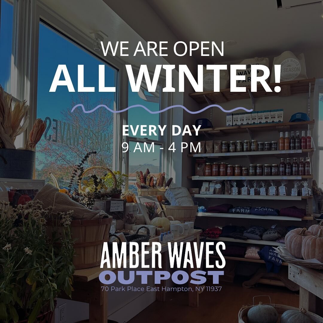 We&rsquo;ve got a fun present for all of you this holiday season. Our East Hampton outpost is staying open all winter! Visit us at 70 Park Place, everyday 9am - 4pm. 

We&rsquo;ve got freshly made wraps, salads, soups and pastries. Plus farm fresh ve