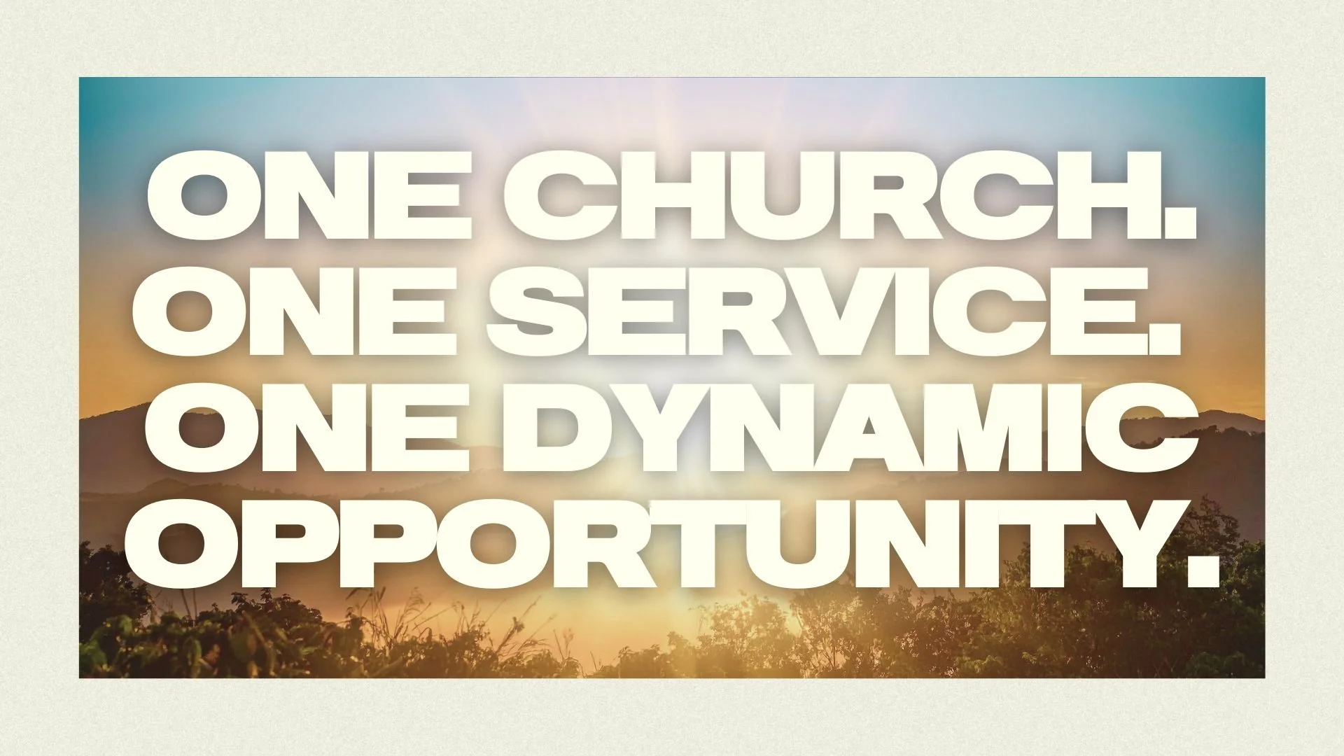 May 17: One Worship Service &amp; Initiatives Drafting Workshop