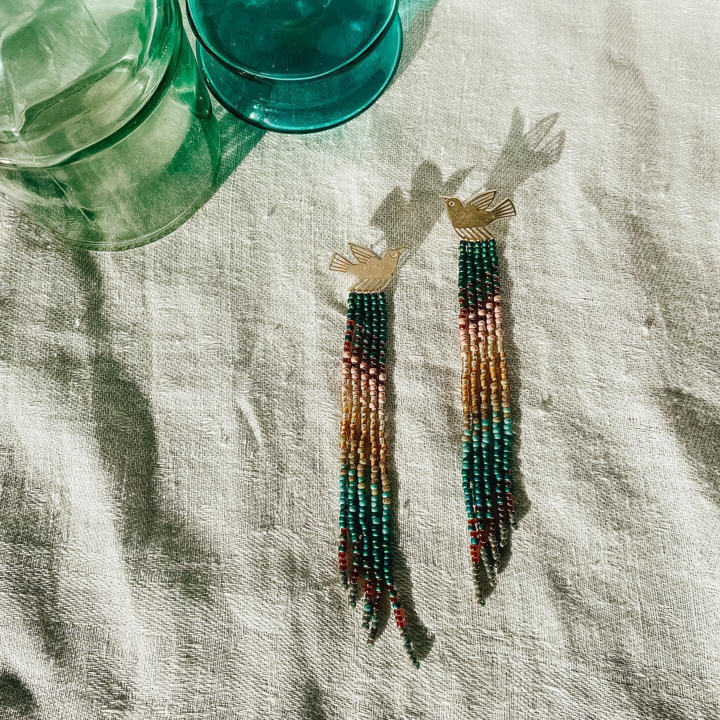 Love the way these little Gypsy birds came out. 😍
I was so excited to use the bird studs but couldn&rsquo;t find a good color palette to suit them. Until now. 🥰

#Beadedearrings #beadedjewelry #madeinamerica #statementjewelry #handmade #madewithlov