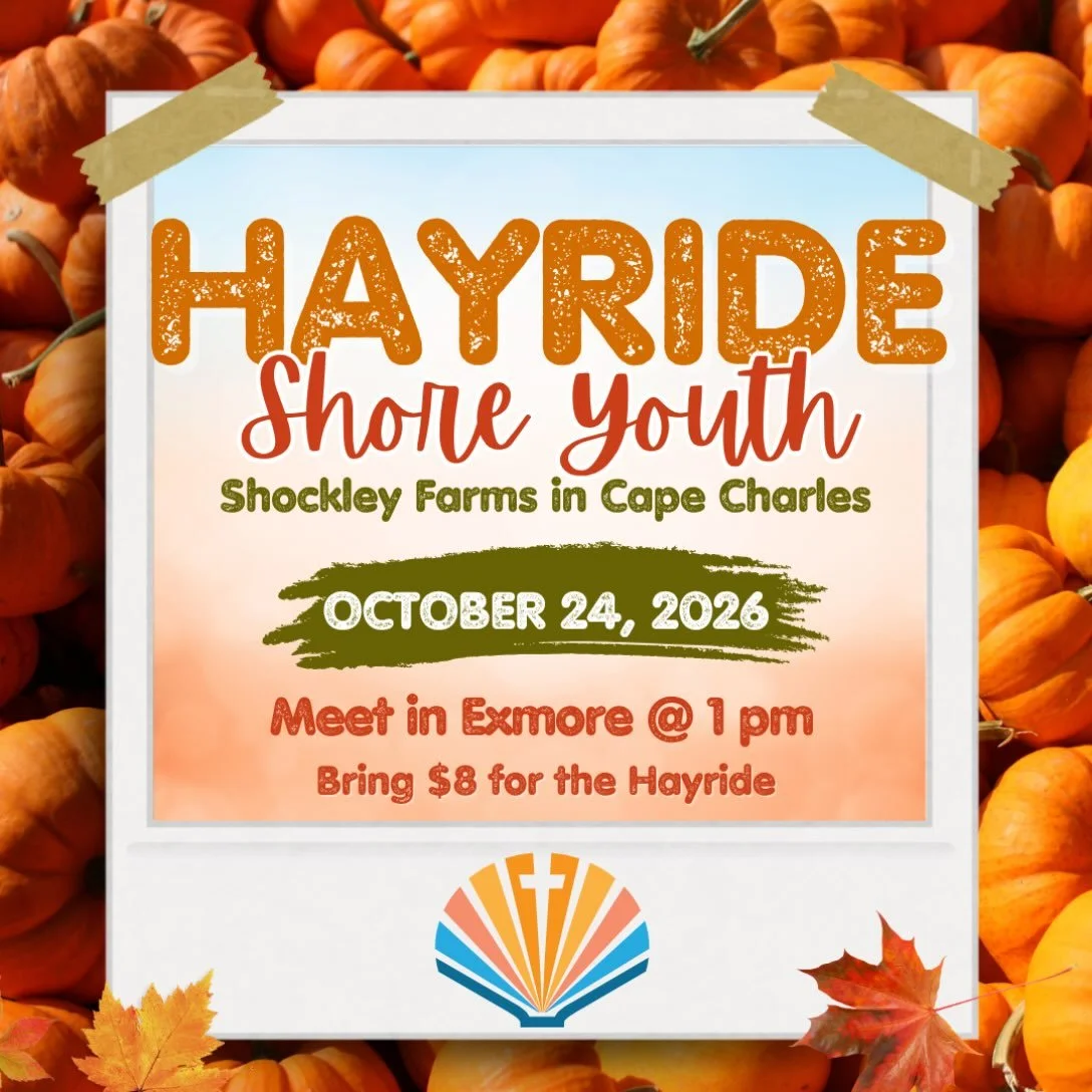 Hey, Shore Youth! (6th&ndash;12th grade) Join us this Saturday, October 24, for an afternoon at Shockley Farm! We&rsquo;ll enjoy a hayride, explore the pumpkin patch, and, most importantly, spend some time together. 

Here&rsquo;s the plan:
📍 Meet: 