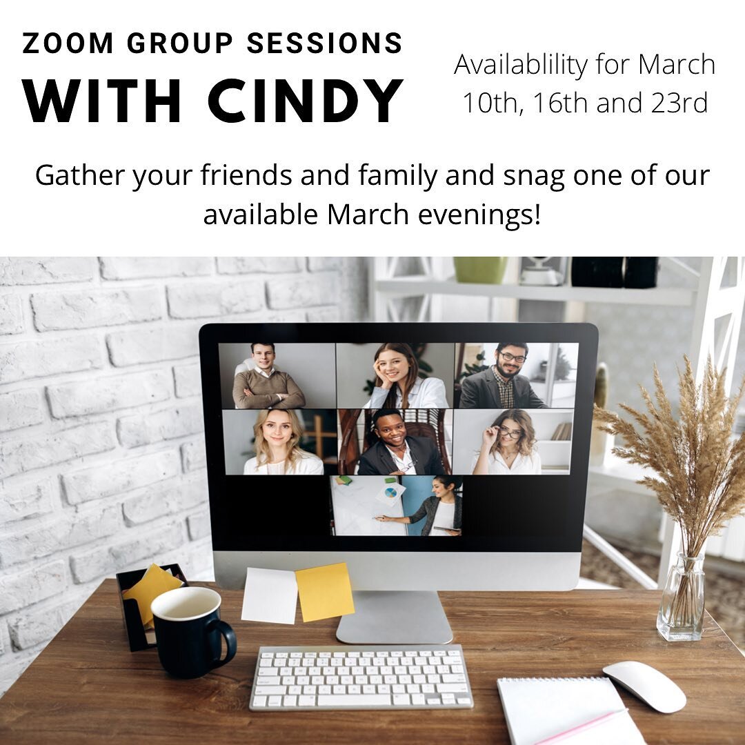 Girls night, baby shower, family party? Schedule a zoom session with Cindy! #cindymccarley #vernalutah #intuitivereading
