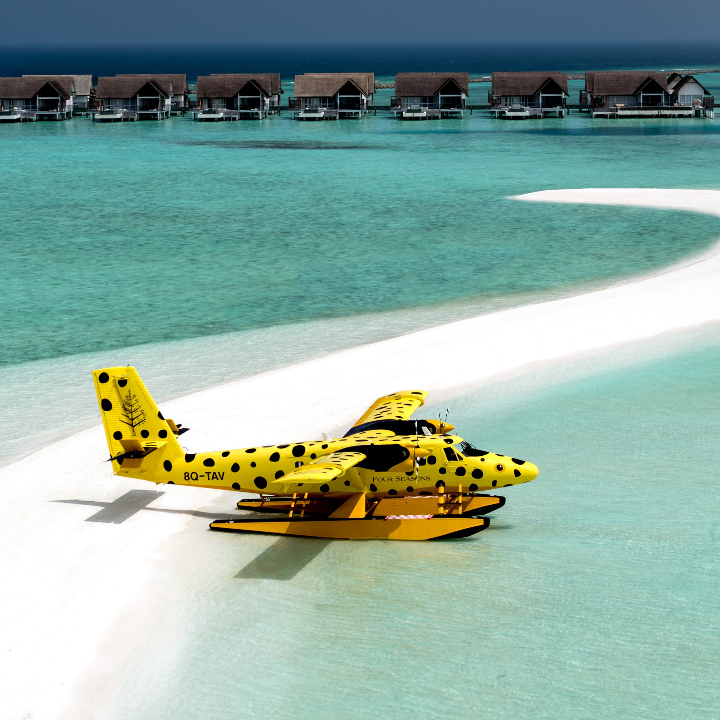 The Flying Box Fish parked at Four Seasons Landaa Giraavaru!