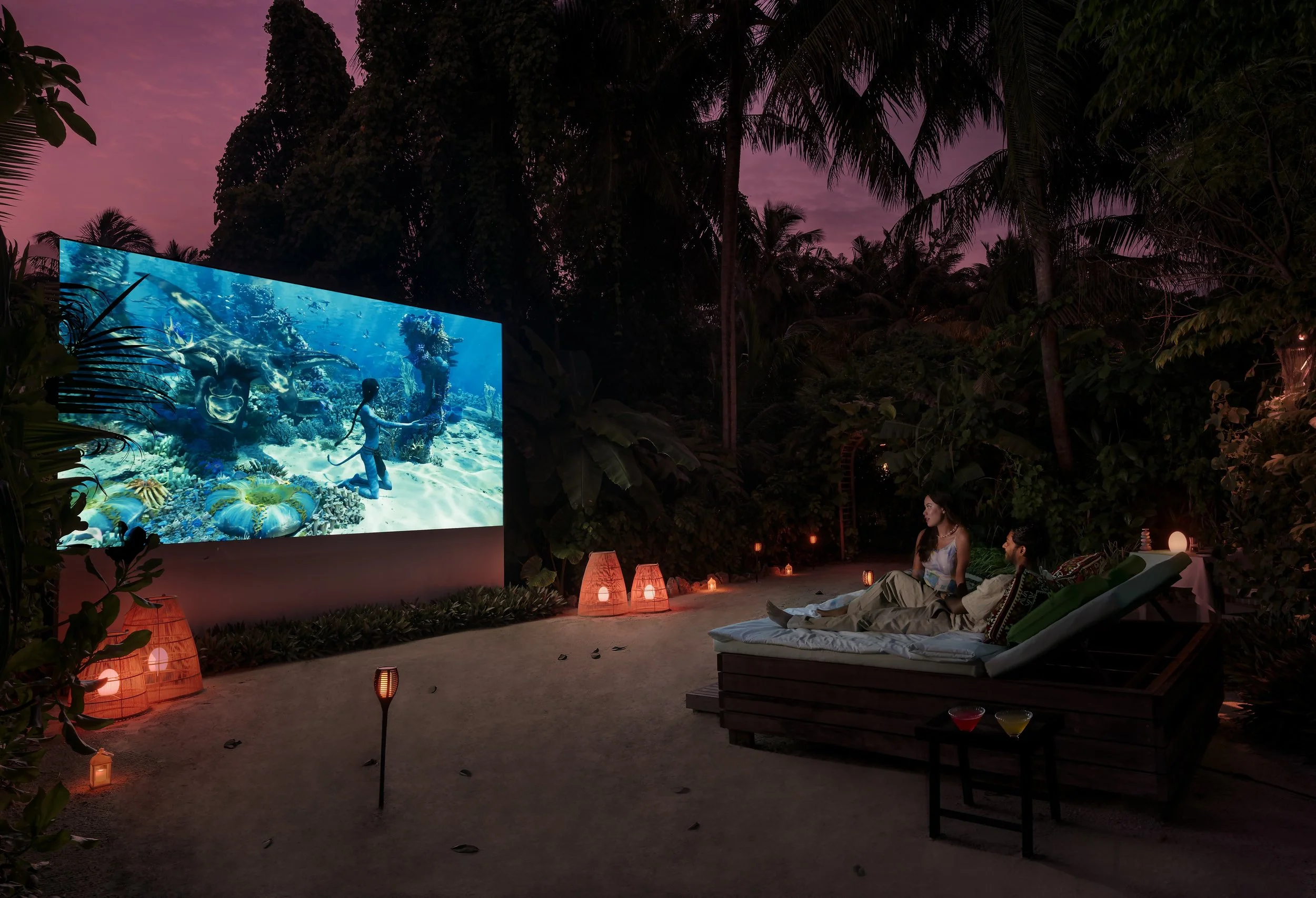 A cinematic escape, surrounded by nature, where every movie night becomes a memory.