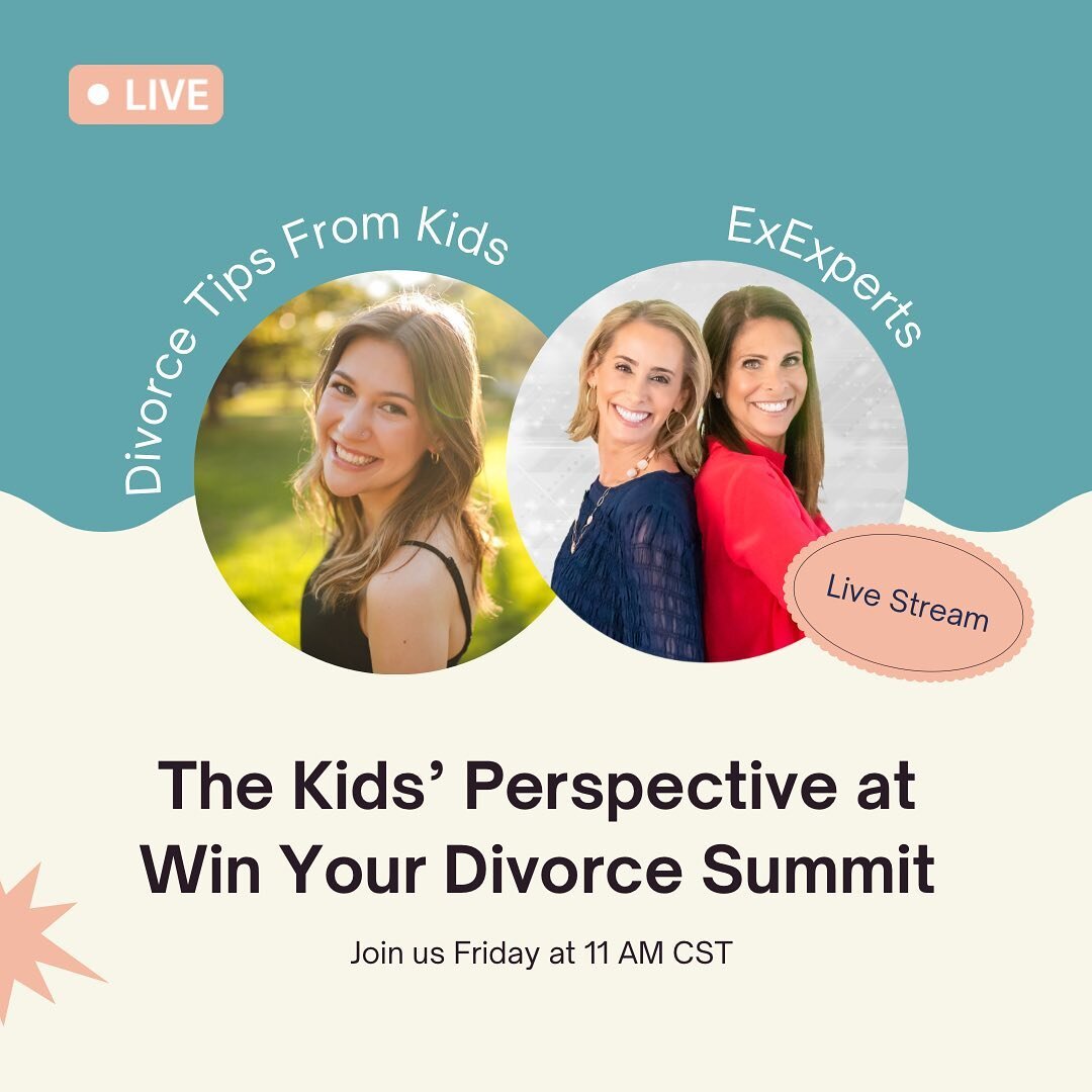Instagram Live coming your way this Friday at 11 am CST! My favorite duo and I will be talking about the Win Your Divorce Summit and how it&rsquo;s important to keep in mind the kids&rsquo; perspective. You won&rsquo;t wanna miss this! However, if yo