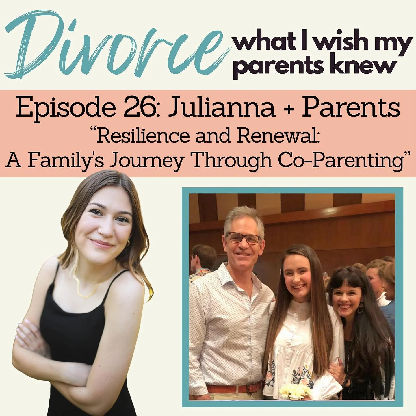 This episode is the FIRST OF ITS KIND! I interviewed a divorced couple, now remarried to others, along with their daughter. Julianna Smeltzer is the daughter, and I met her in college. I was always fascinated by the way she talked about her family. S