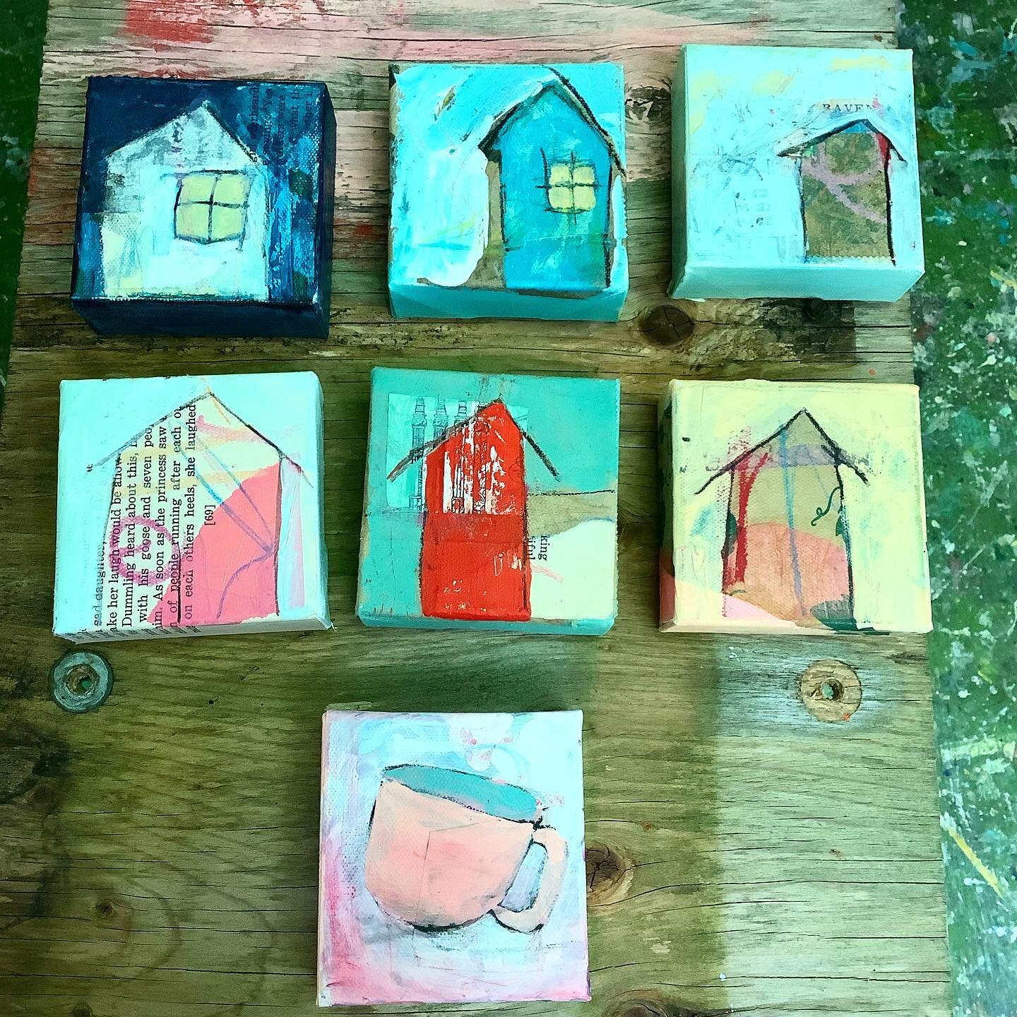 Tiny, quirky little houses will be some of the tiniest pieces I&rsquo;ll have in my upcoming show &ldquo;Untethered&rdquo; @free_spiritgallery opening on June 9!! Eeeee! I&rsquo;m super excited to share brand new and different work!! 

Can a house be