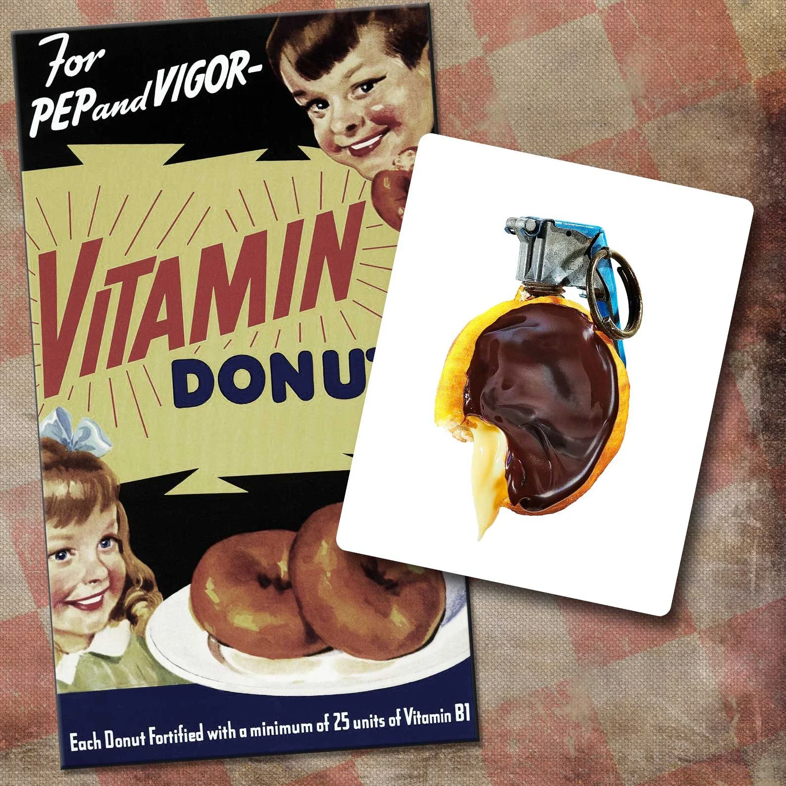 Donut hand grenade fine art print