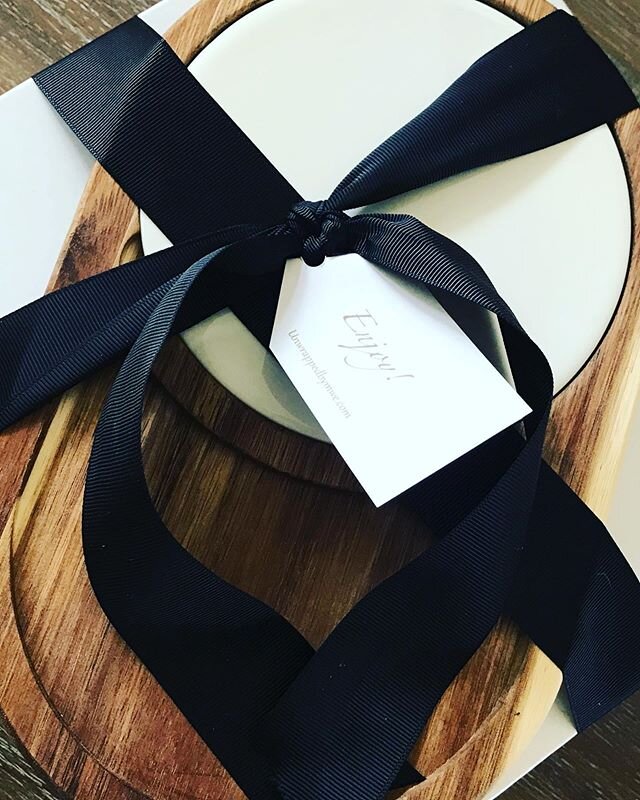 This gorgeous petite cheese board topped a special anniversary gift for a lovely couple and they couldn&rsquo;t wait to &ldquo;unwrap&rdquo; it!! .