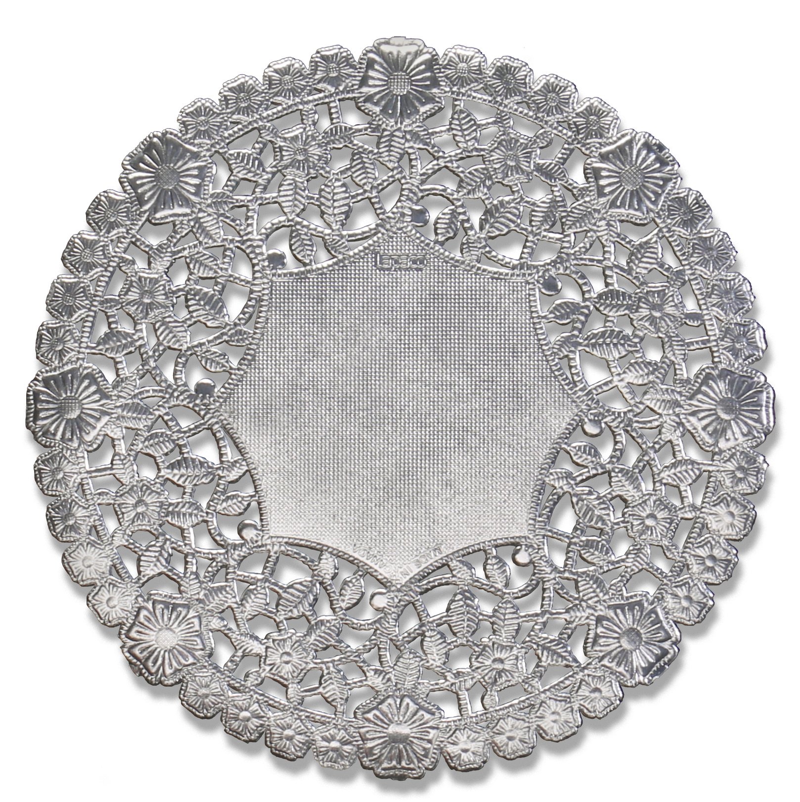 10 Inch Silver Round Lancaster Paper Doilies 50 Count
