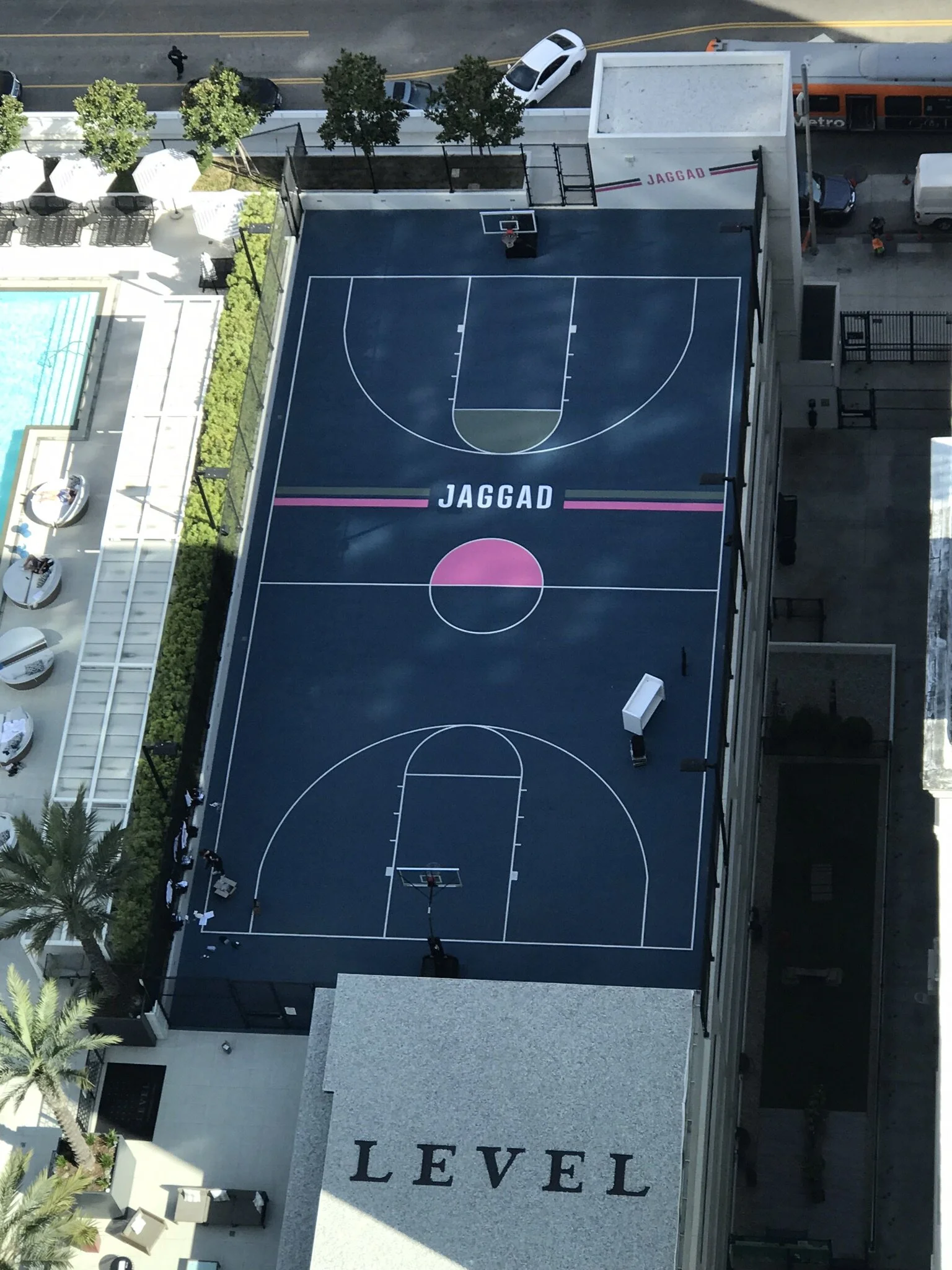 DTLA Basketball Court Wrap graphics on floor and wall Shot From drone.jpeg