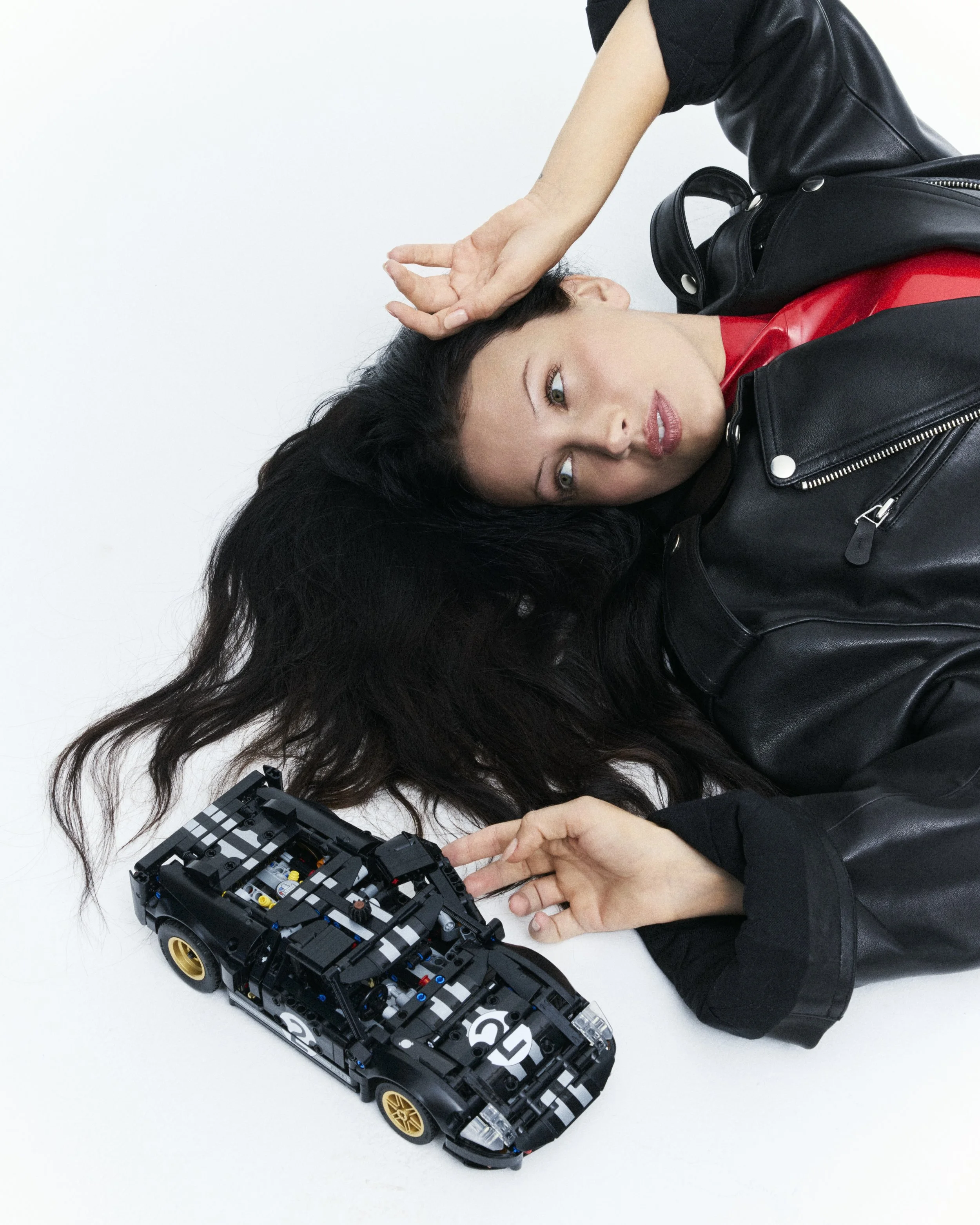 Leather Jacket: IRO | Latex turtleneck: No21