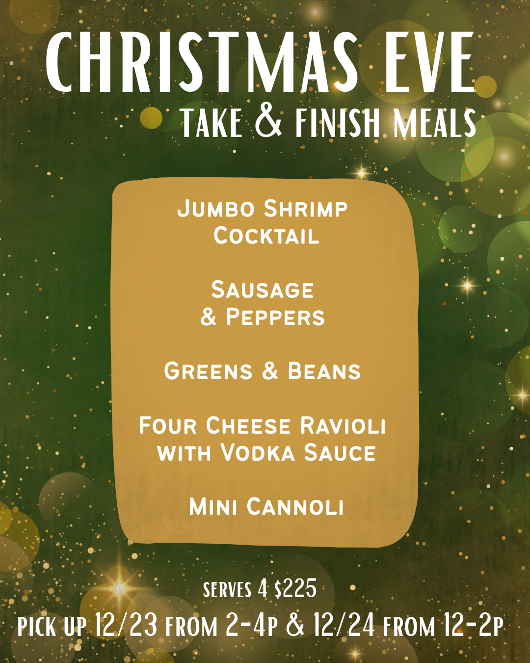 Christmas Eve Take & Finish Meals