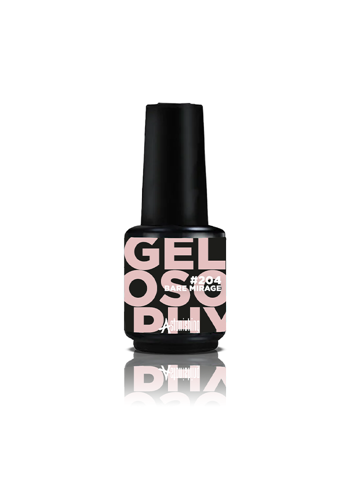 Gelosophy #204 Bare Mirage gel polish colour swatch on nails