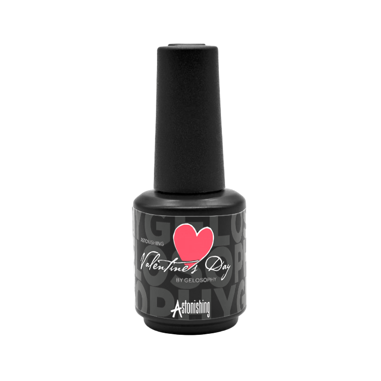 Gelosophy Valentine’s Day professional soak-off UV LED gel polish bottle with pure non-solvent formula and intense long-lasting colour