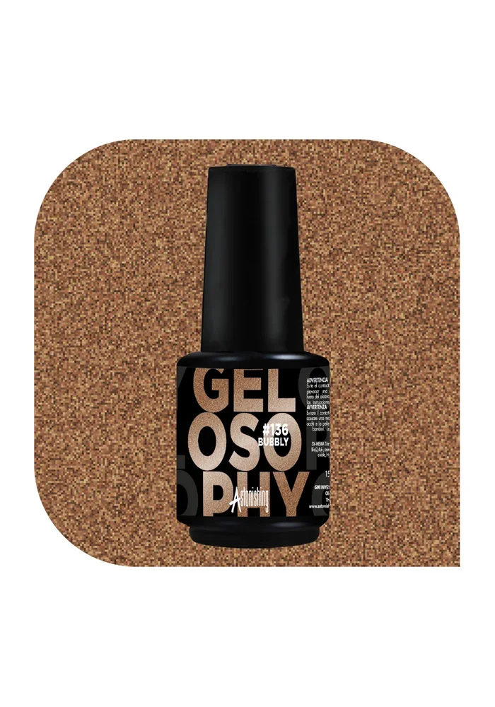 Gelosophy #136 Bubbly copper bronze shimmer gel polish, Chocoholic collection
