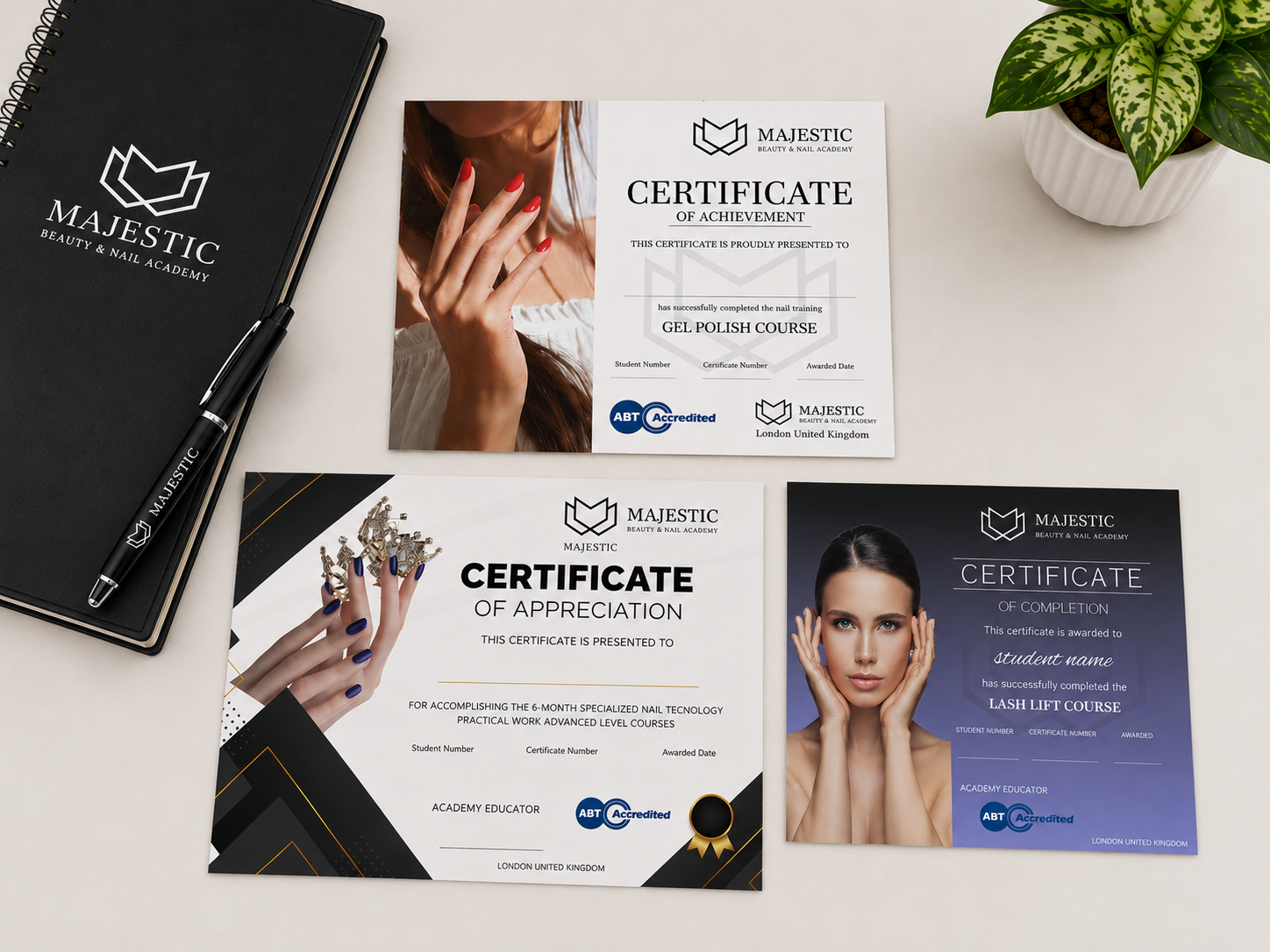 Best nail courses for beginners in London — student learning nail techniques at Majestic Academy"