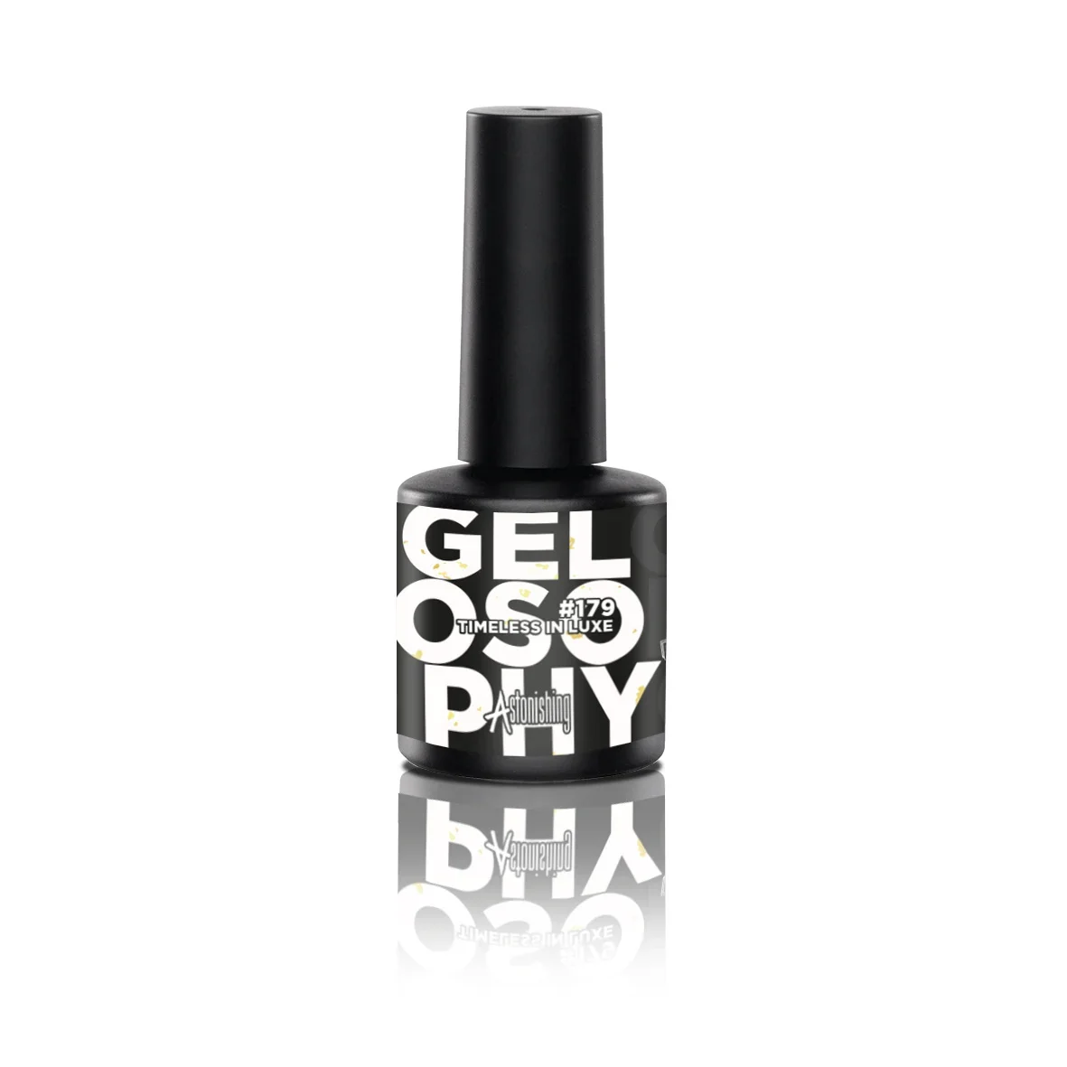 Chunky gold glitter texture in Gelosophy Timeless in Luxe soak off gel nail polish