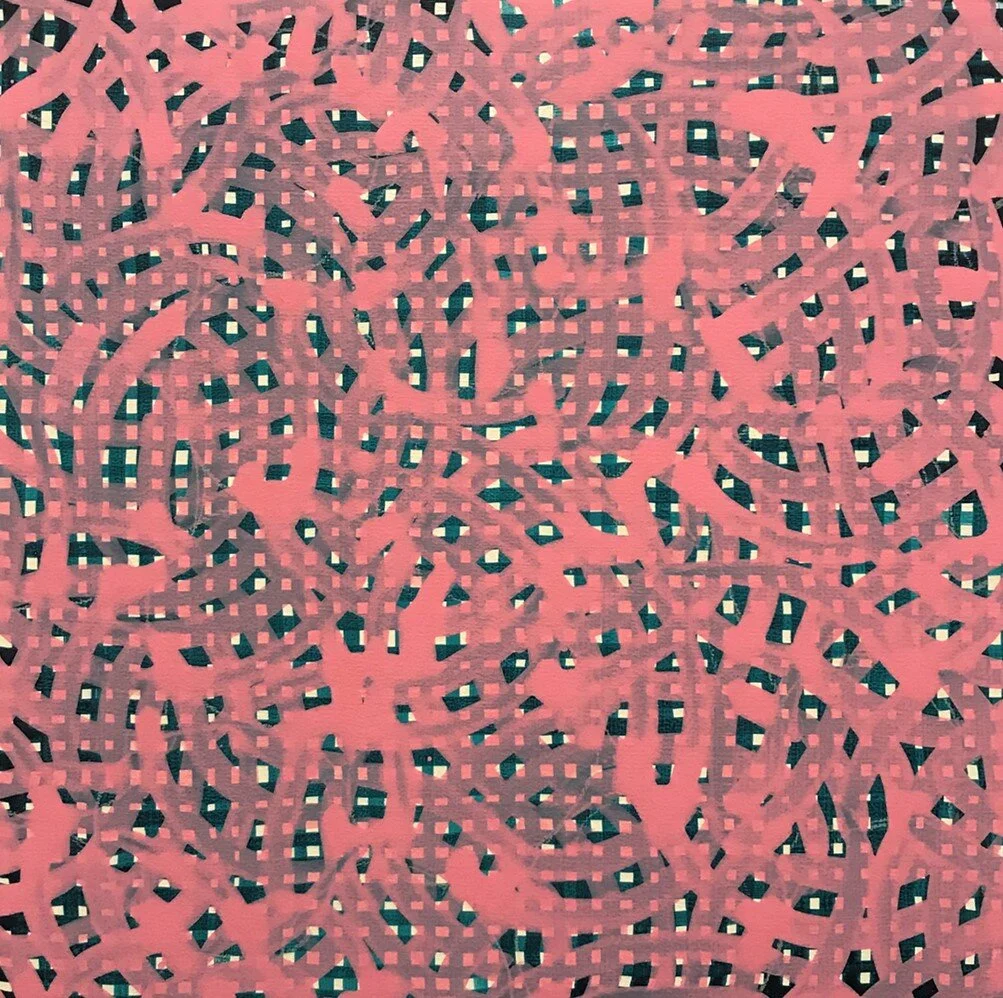 "1933," 2019, acrylic, colored pencil on wood panel, 14" x 14."  Private collection