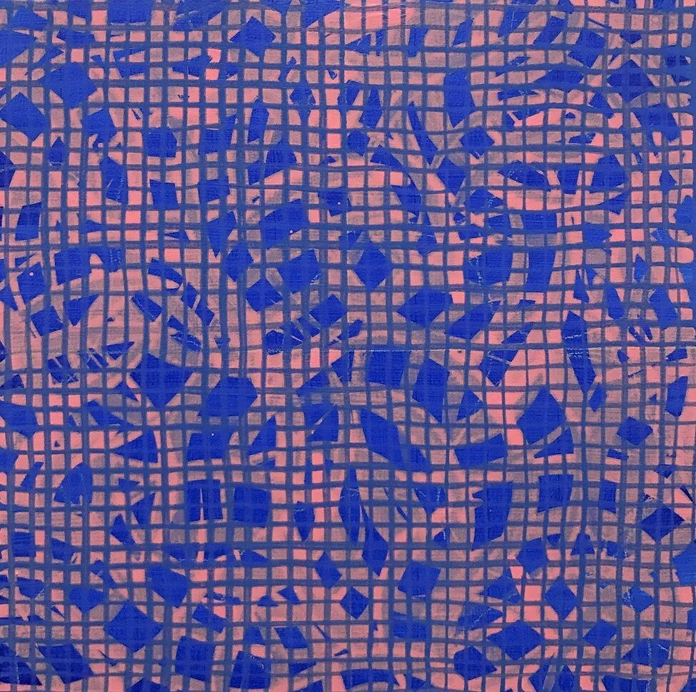 "1948," 2019, acrylic, colored pencil on wood panel, 10" x 10."  Private collection