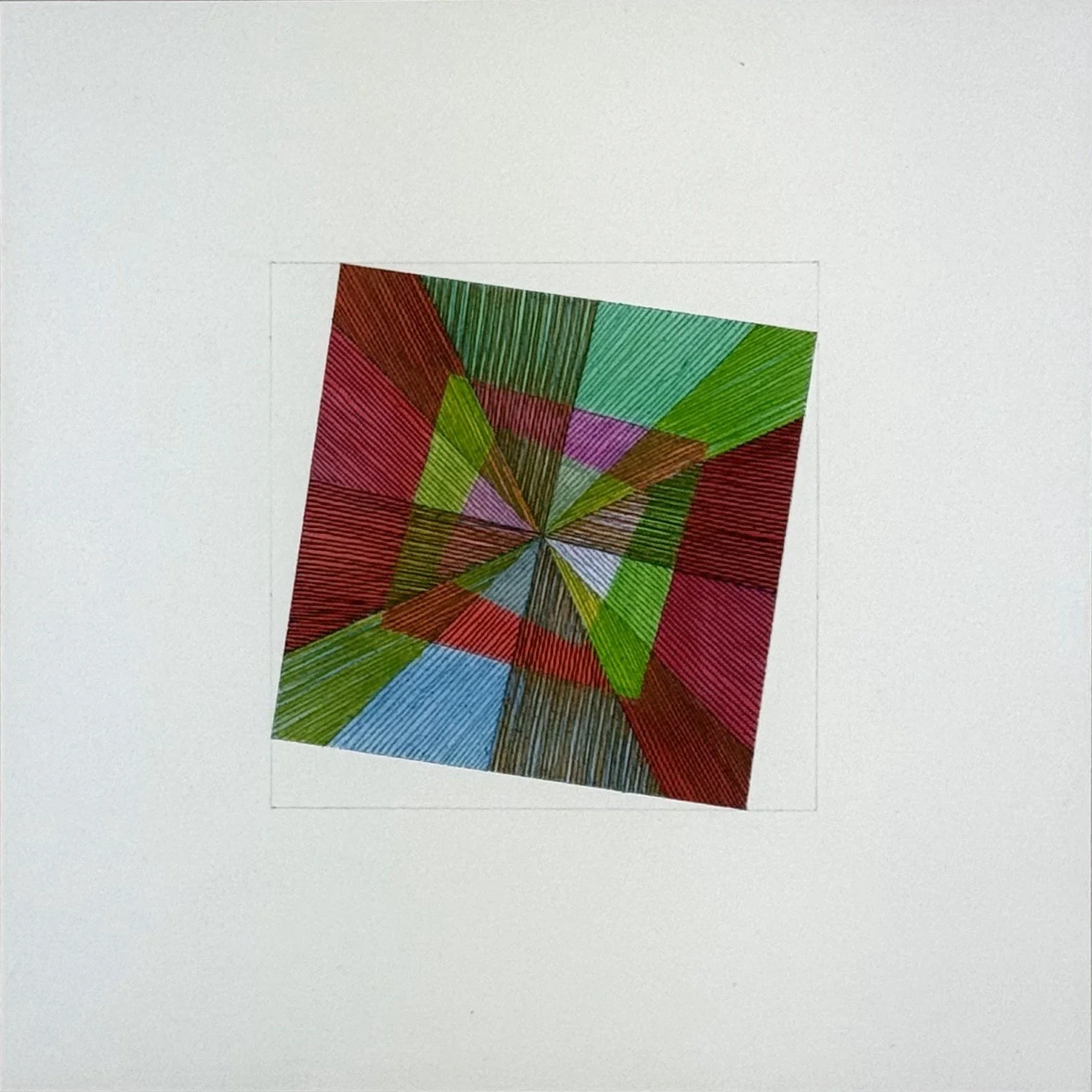 "2514", 2025, ink, graphite on gessoed board, 10" x 10."  Private collection