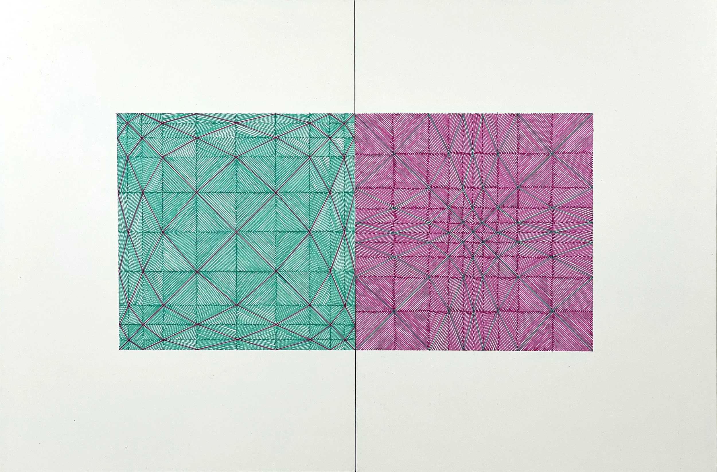 "2229," 2022, ink on gessoed board, 12" x 18." Private collection.  Nick Gould Photography