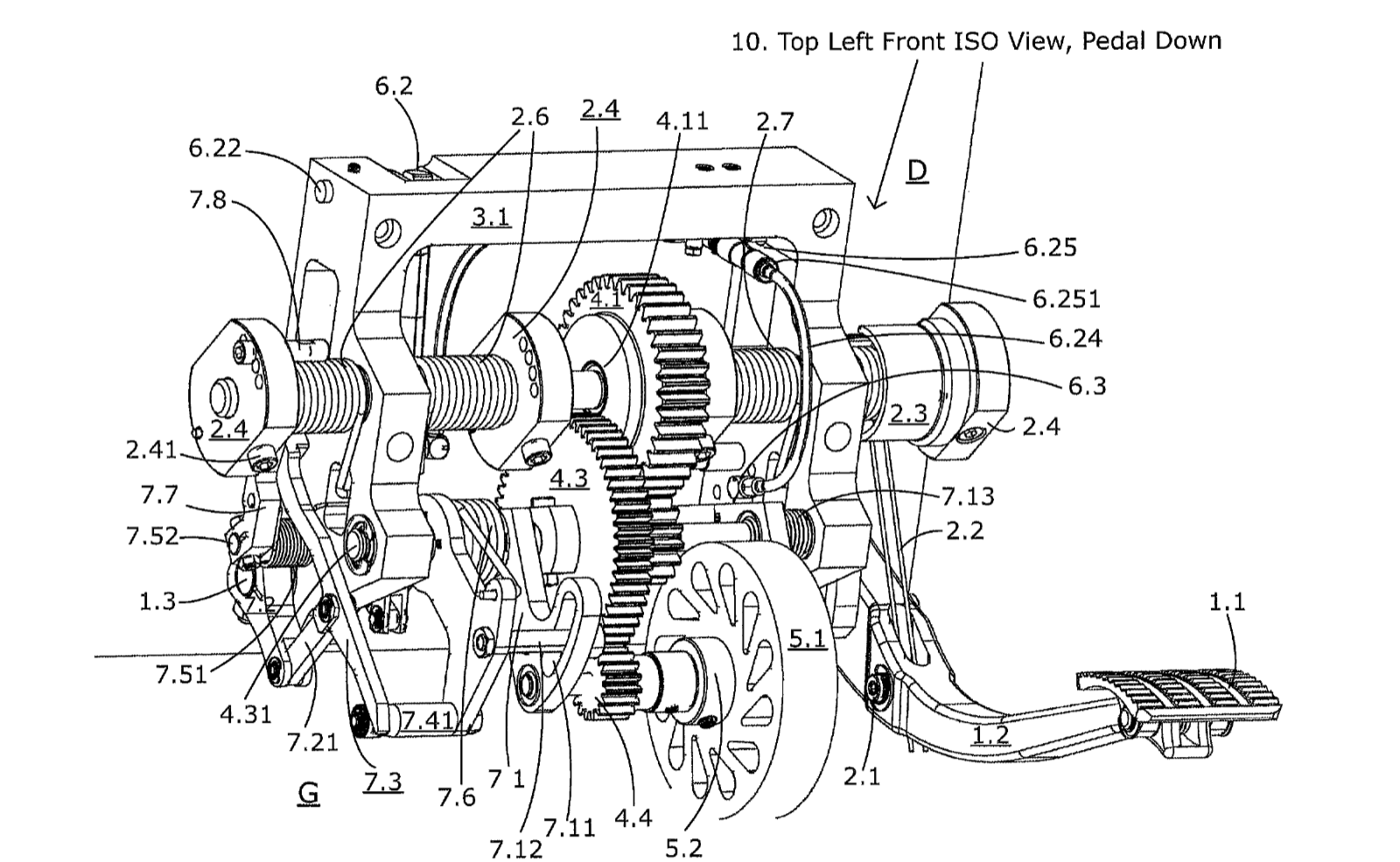 Patent drawing of the foot operable door opener