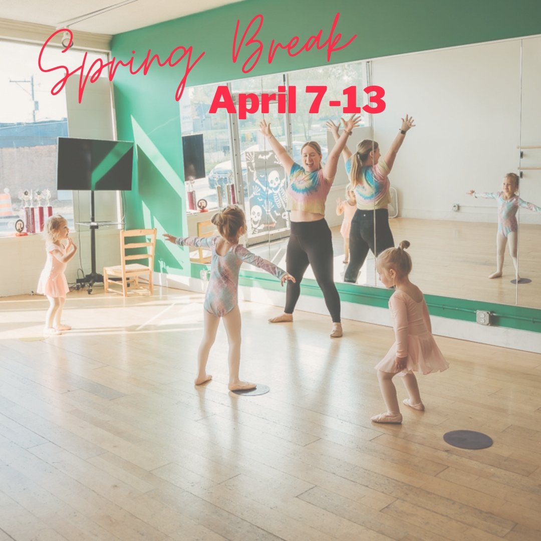 Happy spring break, dancers! The studio is closed April 7-13 so that our students, faculty, and staff can enjoy some well deserved rest. Scroll back to our last post for details on our spring break photo challenge, and we'll see you back in the studi