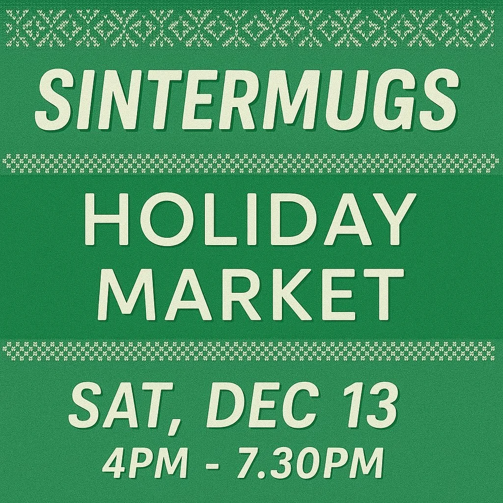 Join us Saturday Dec 13th! Still lots to glaze but excited to have an eclectic  selection for you all!
