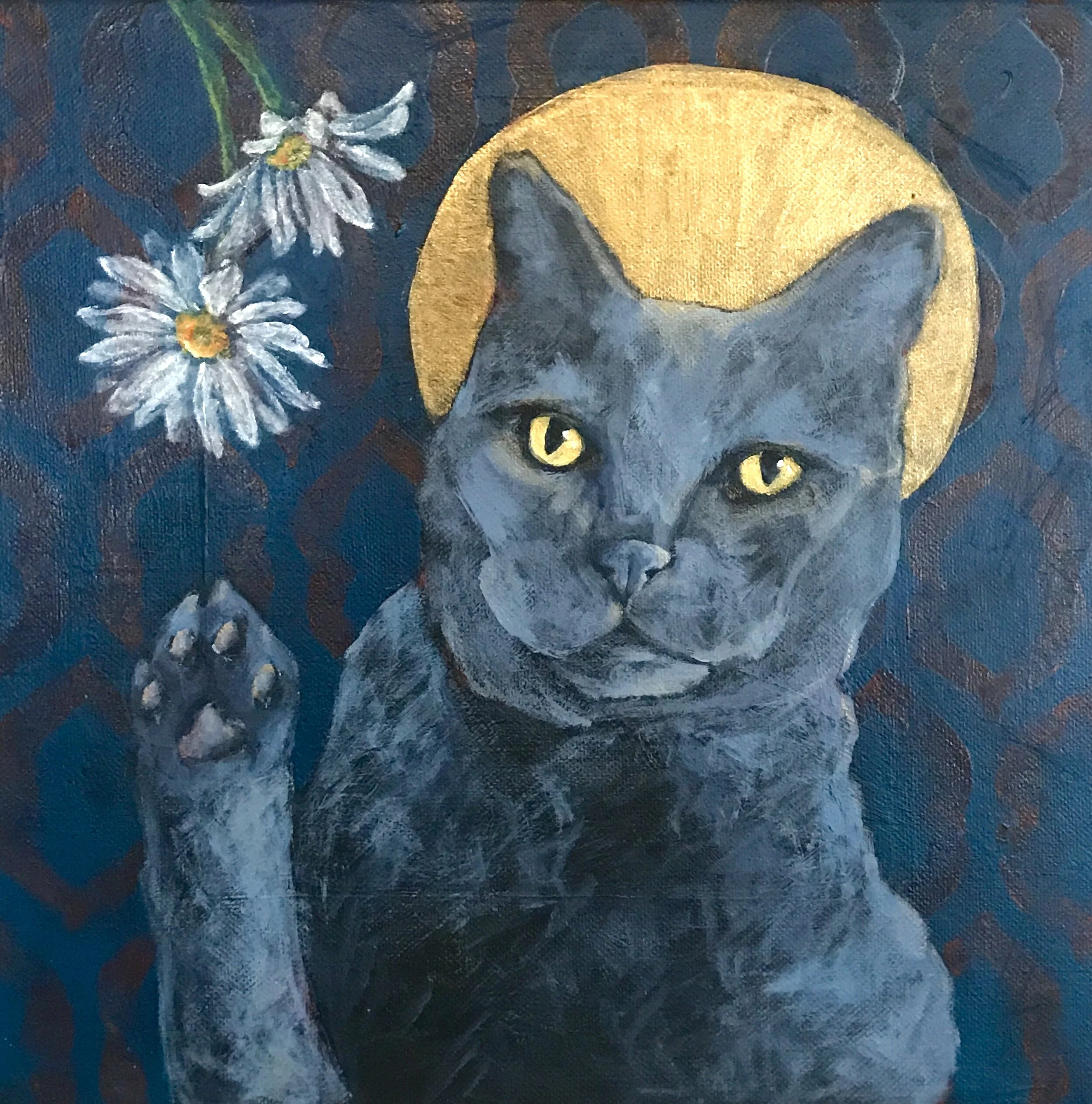 Pongo
12"x12", acrylic on canvas