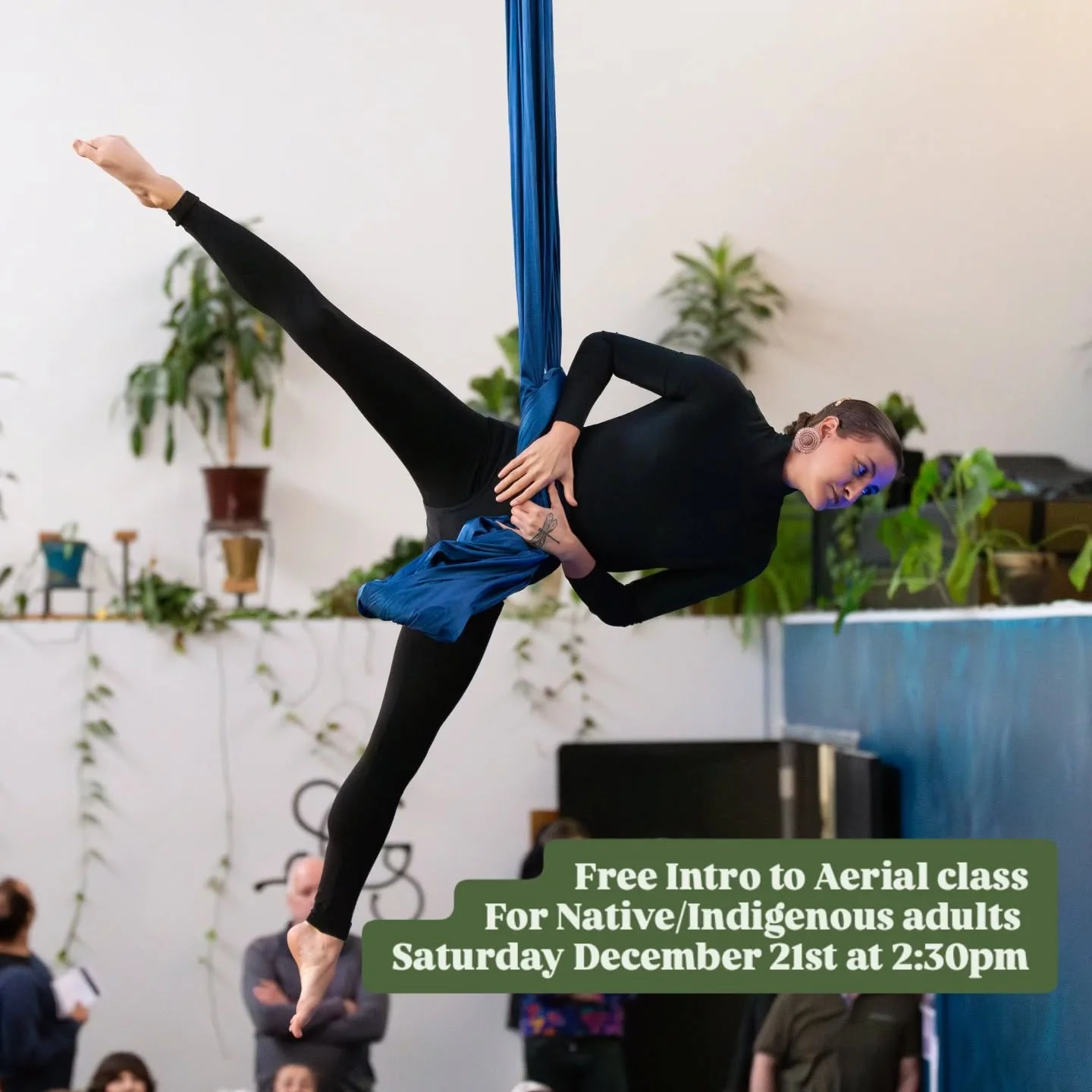 Free intro to aerial class for Native/Indigenous adults Saturday December 21st at 2:30pm @stompinggroundstudio 

Limited spots available so sign up to reserve a spot. Taught by Josie Hoffman (Grand Portage Ojibwe). Come try the aerial silks and sling