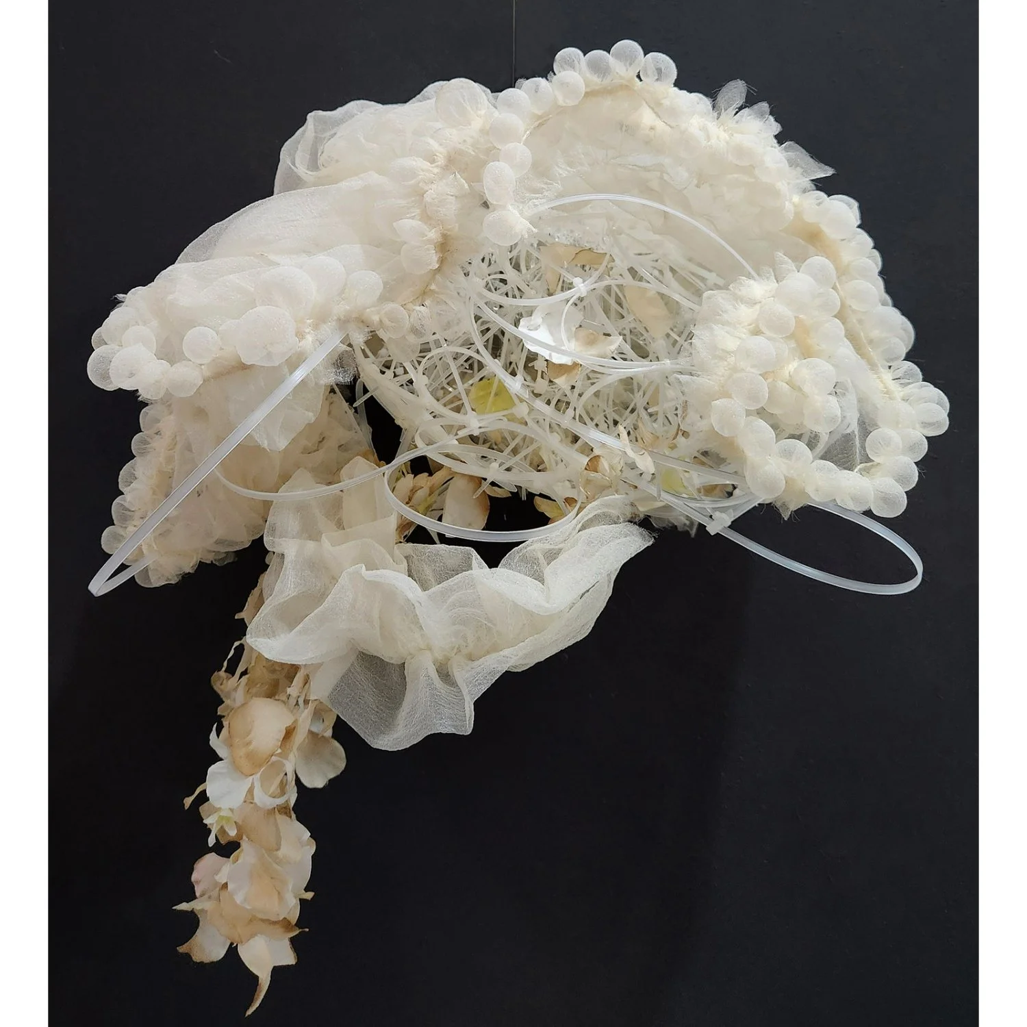 "all my life there you go", 2022, Organza, plastics, silk, 24 x 19 x 17 in (61 x 48.3 x 43.2 cm)