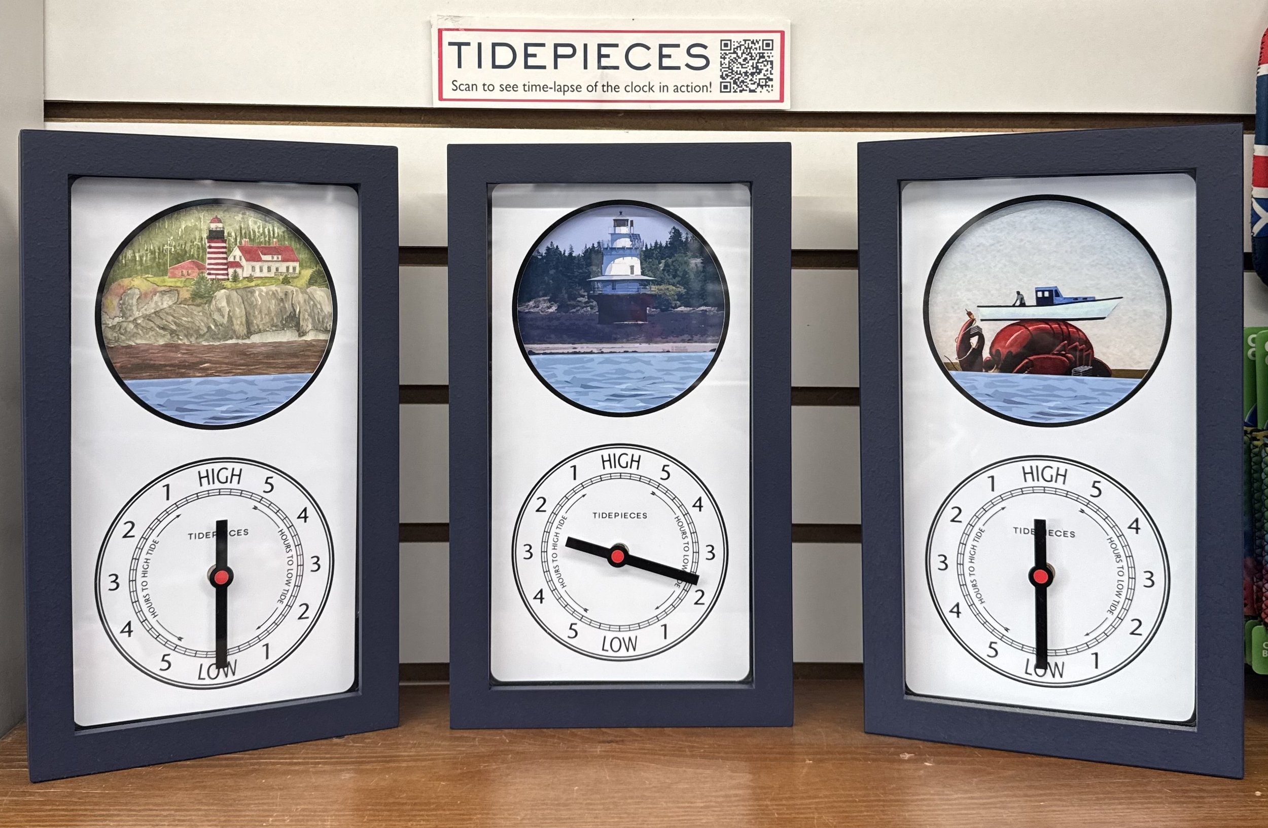 Lubec and Maine themed Souvenir Tide Clocks