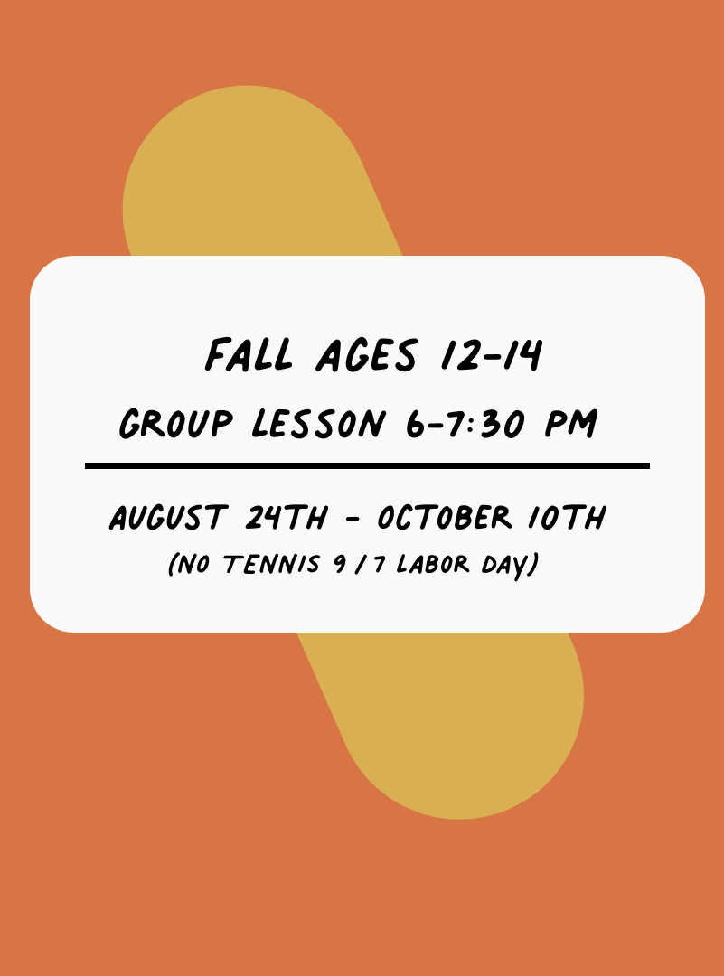 Fall Youth Classes (Ages 12-14)