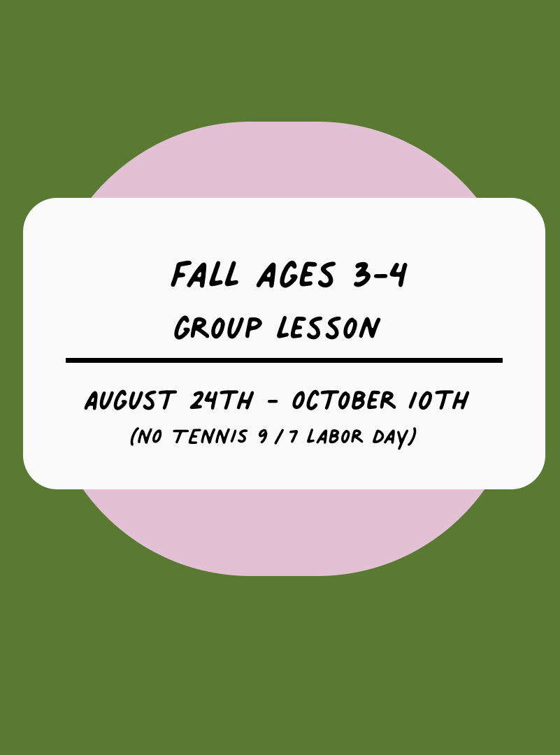 Fall Peewee Tennis (Ages 3-4)