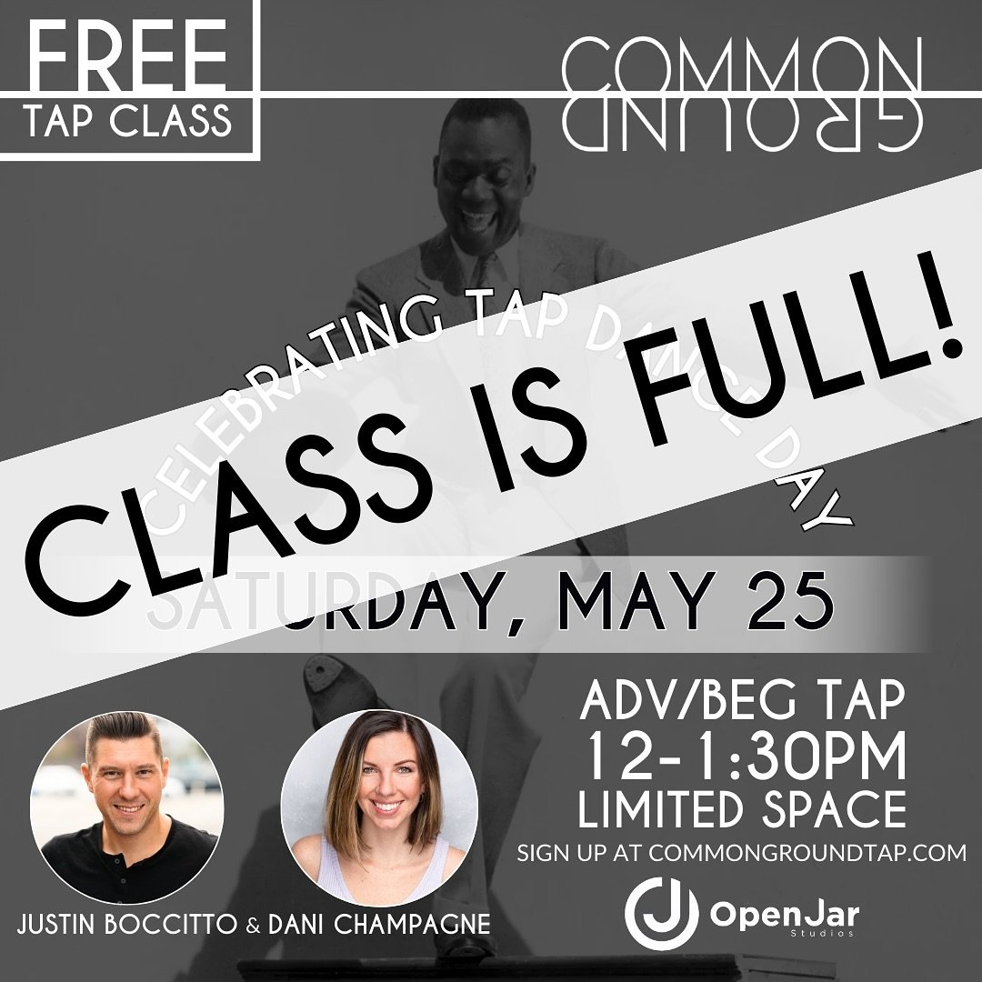 Registration is now completely full for our Tap Dance Day class. Can&rsquo;t wait to celebrate this great art form together!!! #tapdance #commonground #tapdanceday