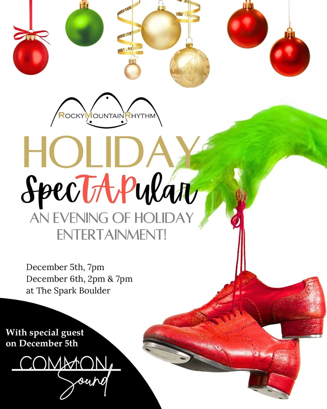 Tickets are on sale for Common Sound&rsquo;s first public performance in Colorado! Click our link in bio or visit www.commongroundtap.com/sound to learn more about the Holiday SpecTAPular presented by @rockymtnrhythm