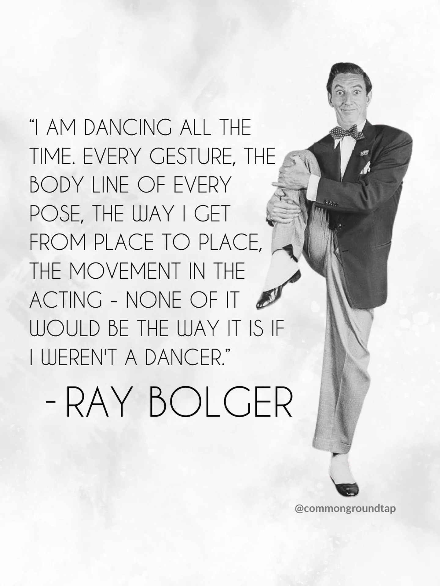 Celebrating Ray Bolger on his birthday🎉 Though most people know him as the &ldquo;Scarecrow&rdquo; from &ldquo;The Wizard Of Oz&rdquo;, he was one of the pioneers for incorporating tap dance and eccentric dance into his style.