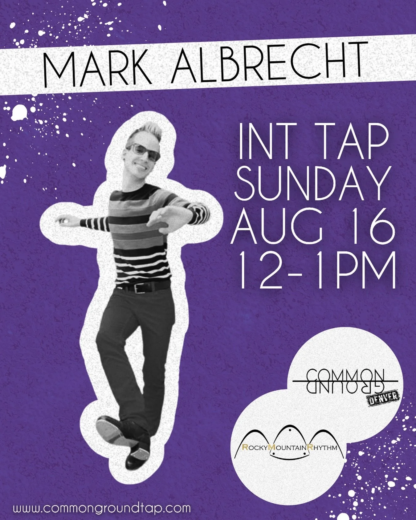 We are so excited to have @markalbrechtnyc back in Colorado this month! Don&rsquo;t miss his Intermediate Tap class on August 16th presented by Common Ground and @rockymtnrhythm 👞

Sign up through our link in bio or visit www.commongroundtap.com

#t