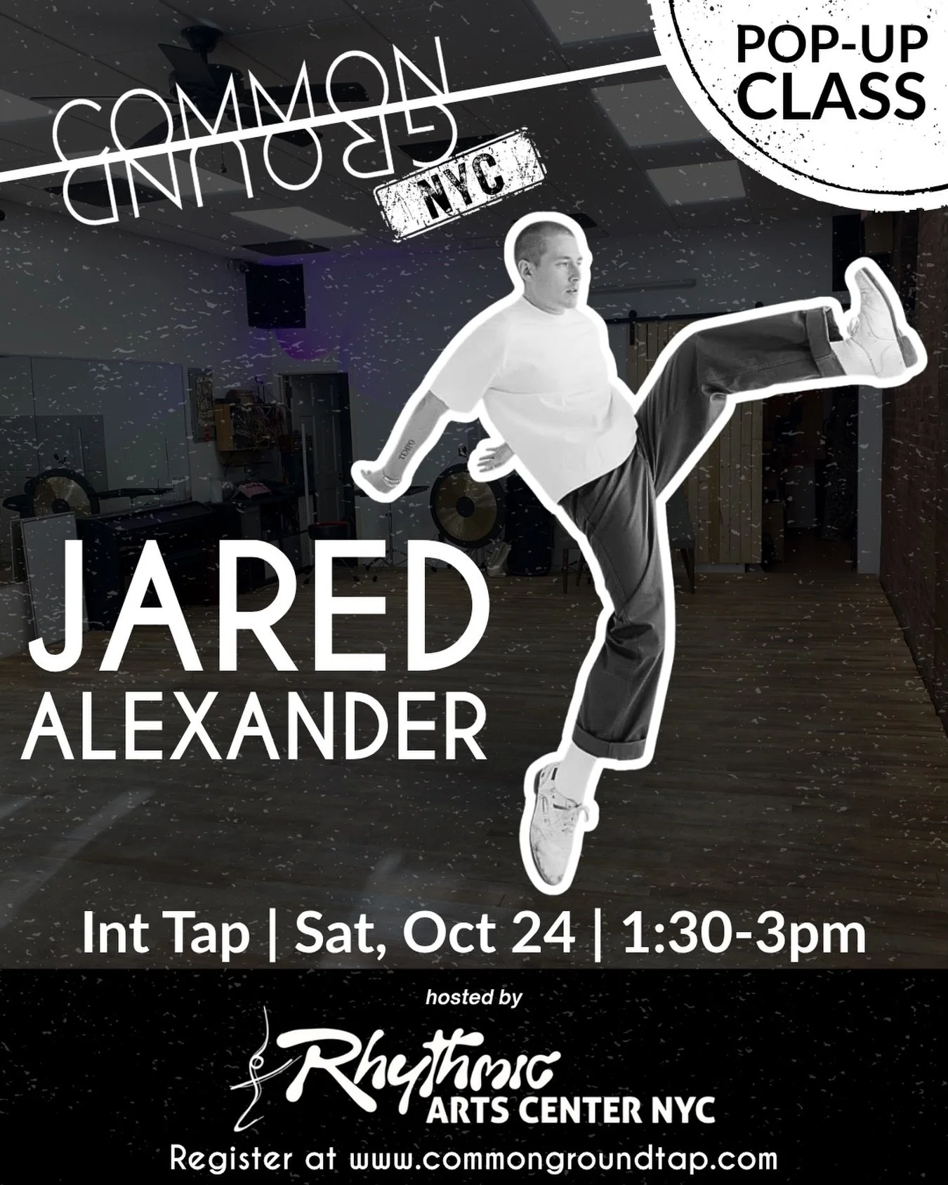 This month come take class with @jared_alexandah at @rhythmicartscenternyc 

Sign up through our link in bio or at www.commongroundtap.com 

#tapdance #tapclass #nyc #tap