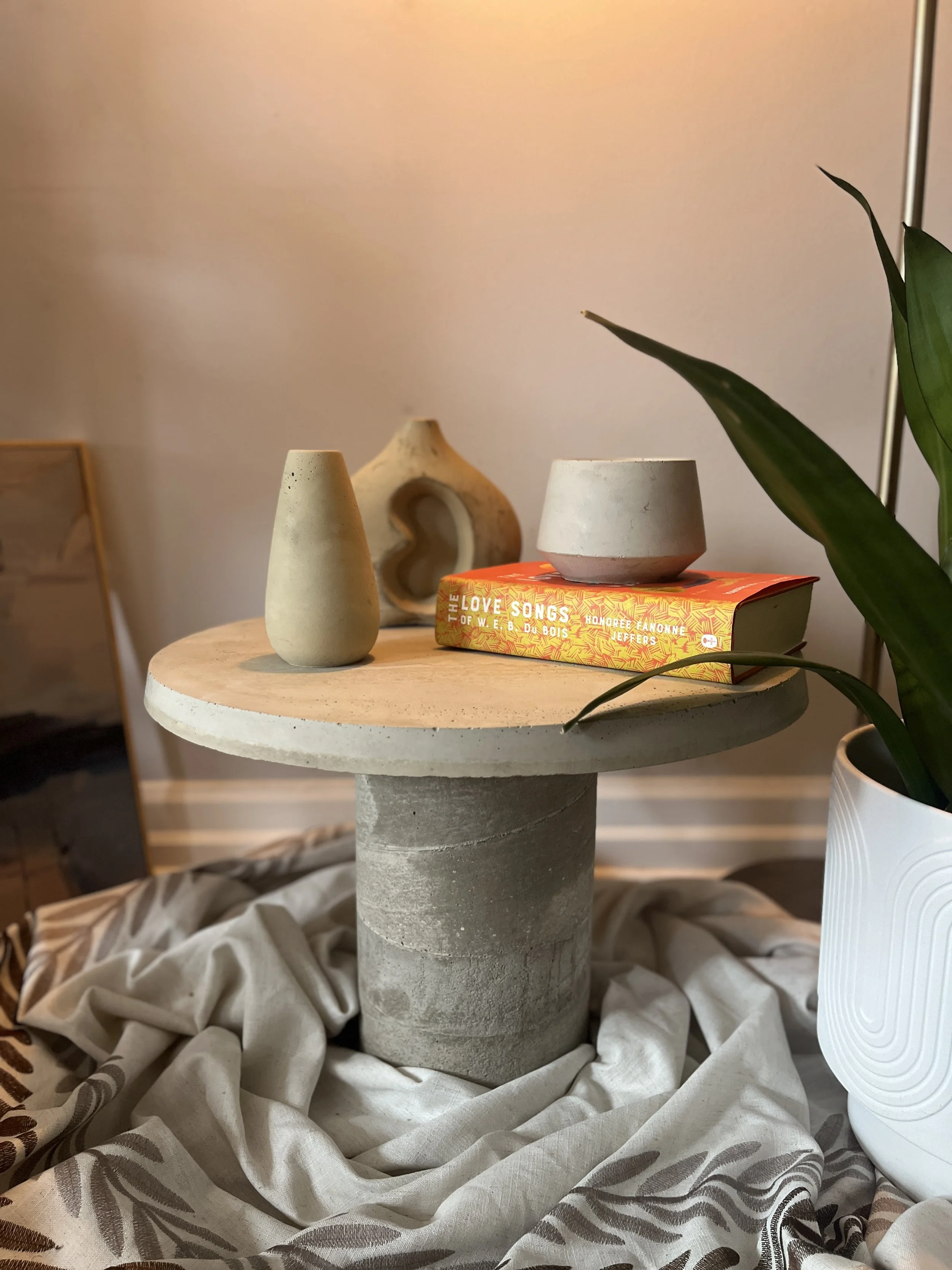 Concrete Round Corner Table