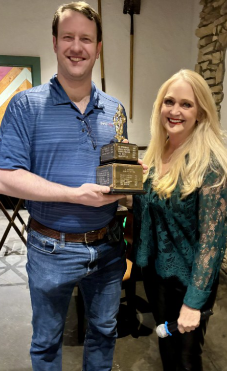 Clowns Ace and Boopsie with the Clown of the Year Award