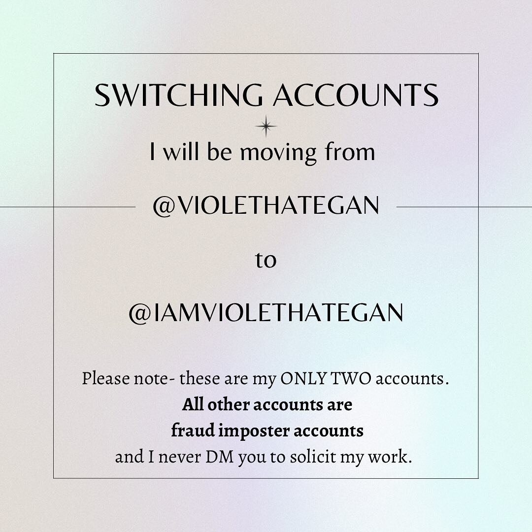 Hello Friends &amp; followers🤗
I will be closing out this year with some major shifts and exciting changes. First and foremost- due to continued shadow-ban  issues, I will be closing this IG and transitioning to @iamviolethategan. If you haven&rsquo