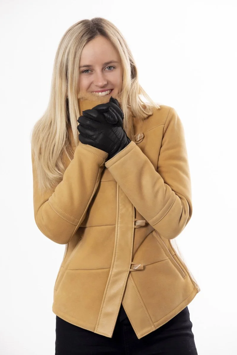 Lambswool Patent Knit Gloves RWS - Egret