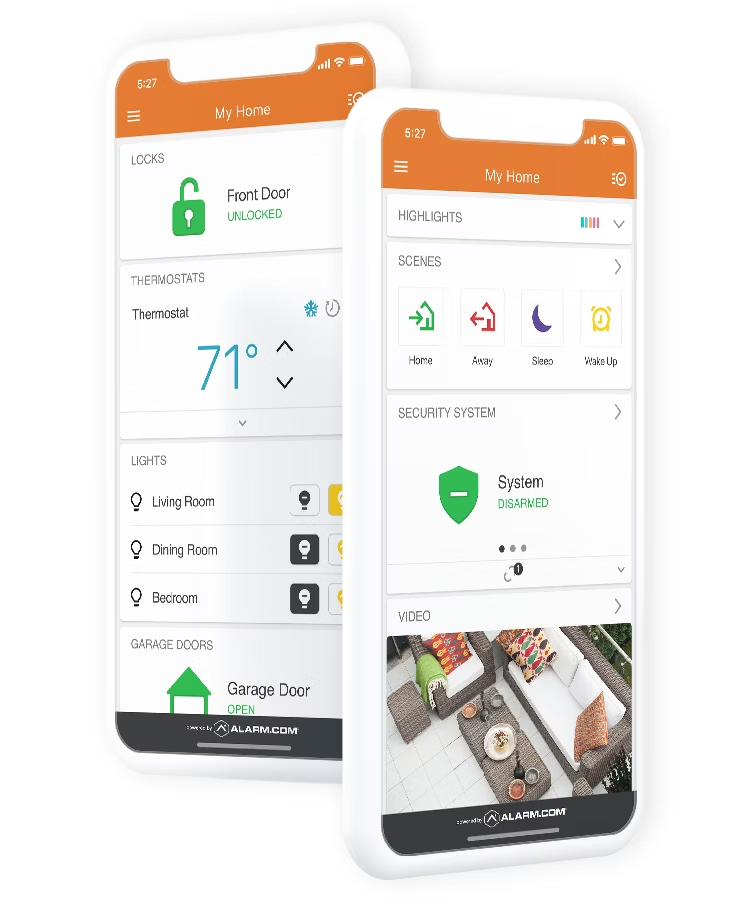 Security app on two smartphones