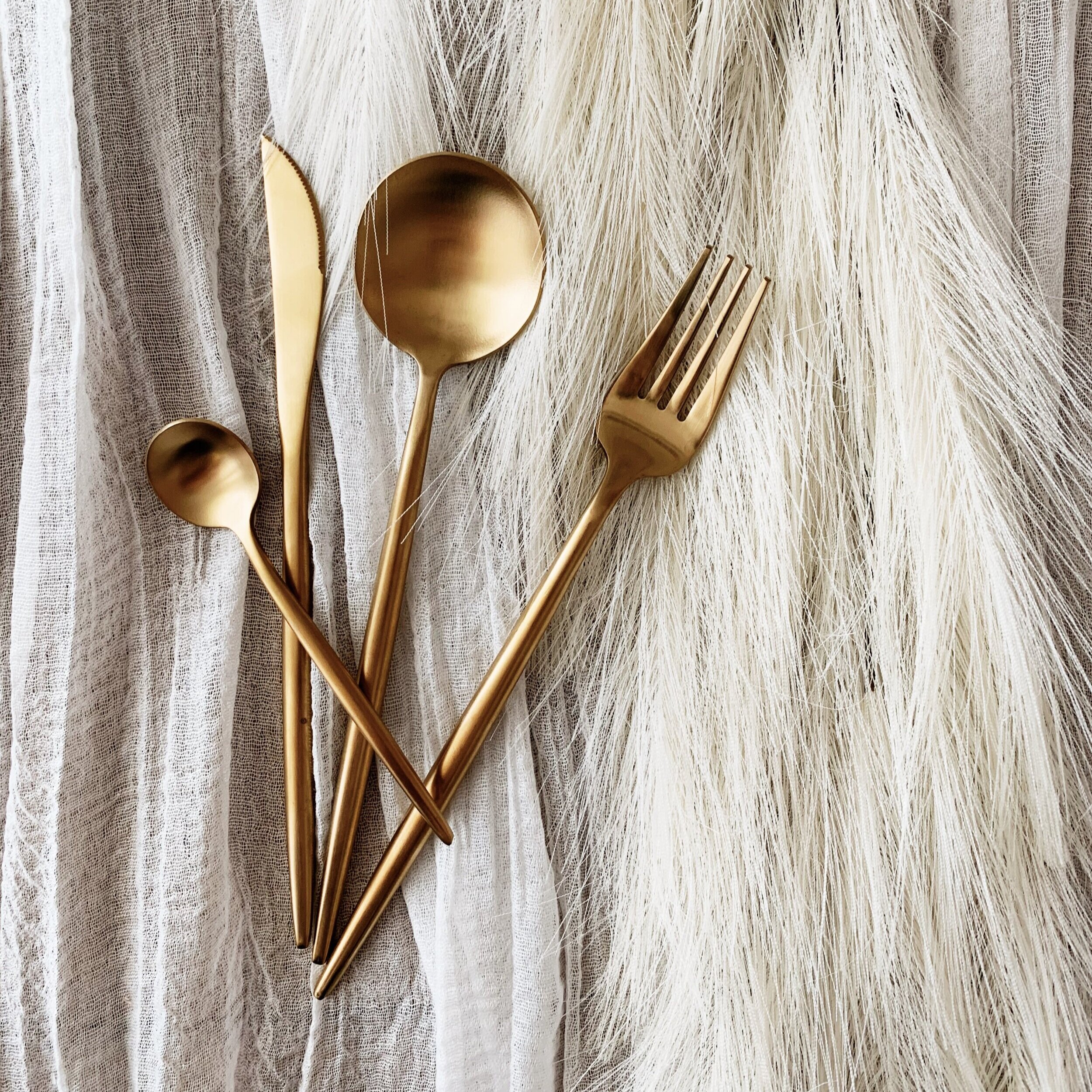 Matte Gold Flatware (250 Sets)