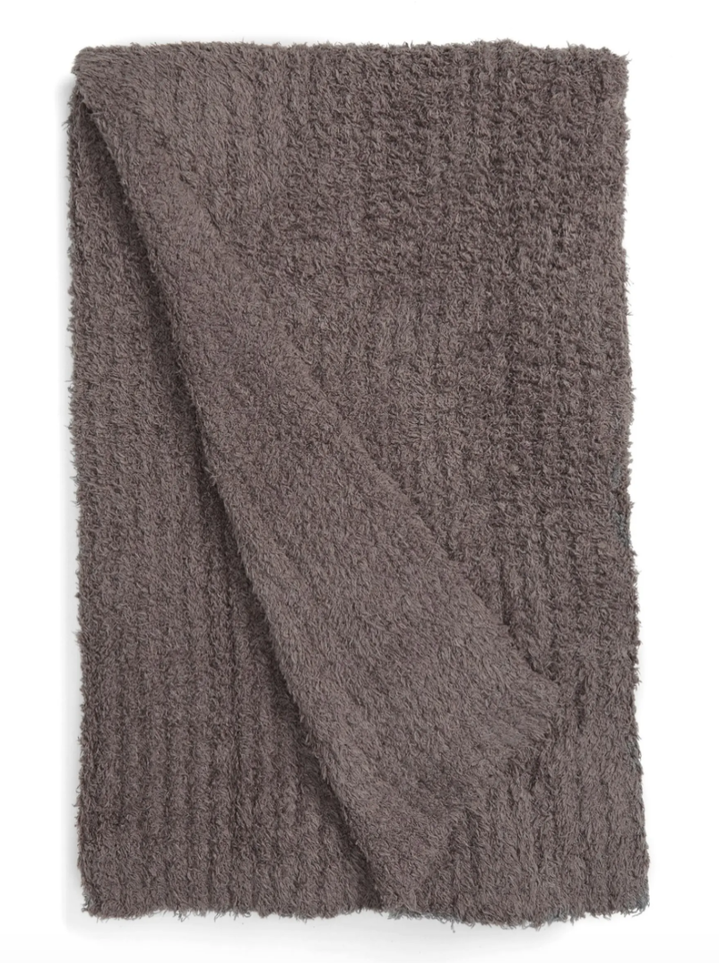 Barefoot Dreams CozyChic Blanket in Charcoal