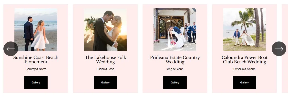 wedding photos from Sunshine Coast wedding venues