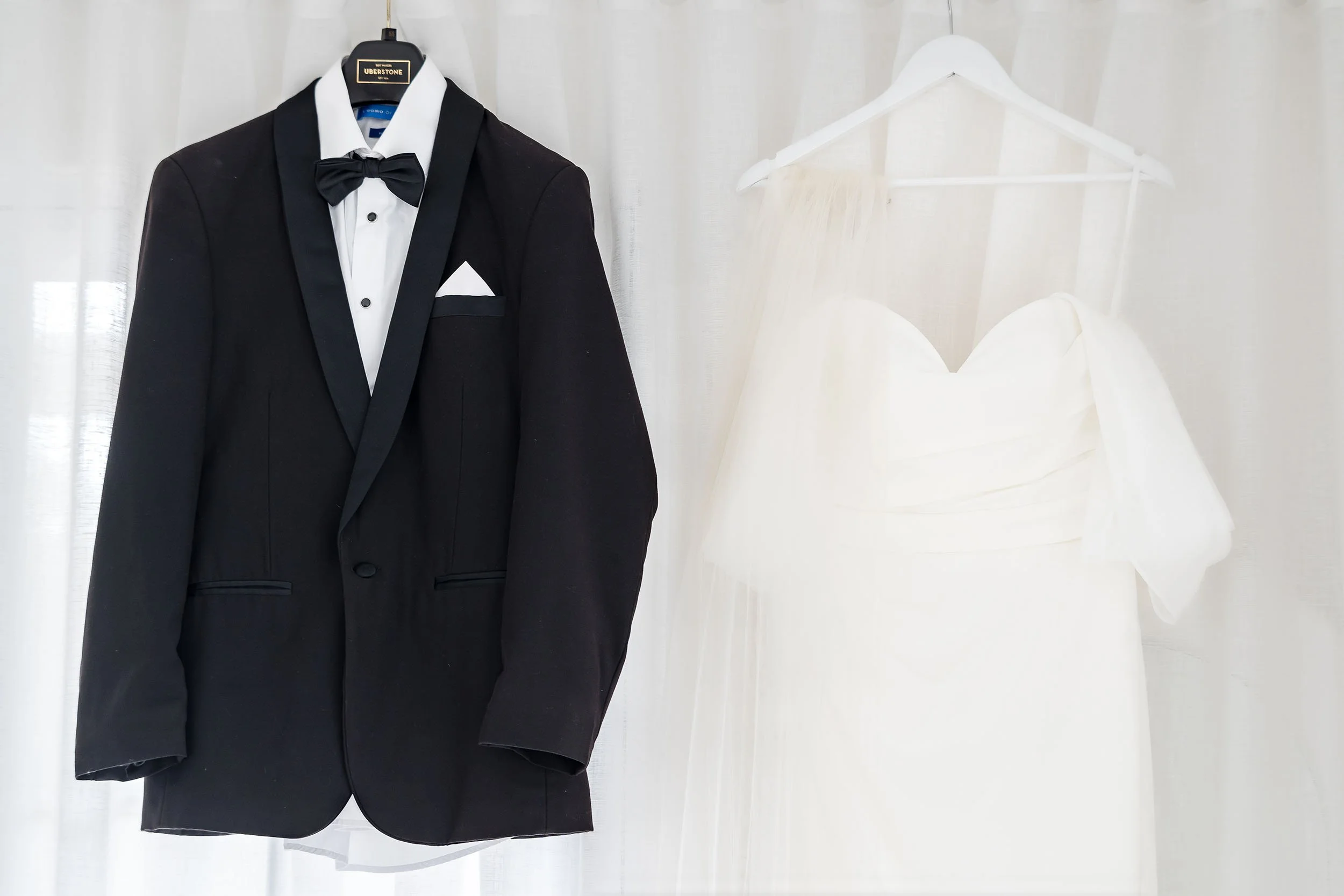 elegant bride and groom outfits